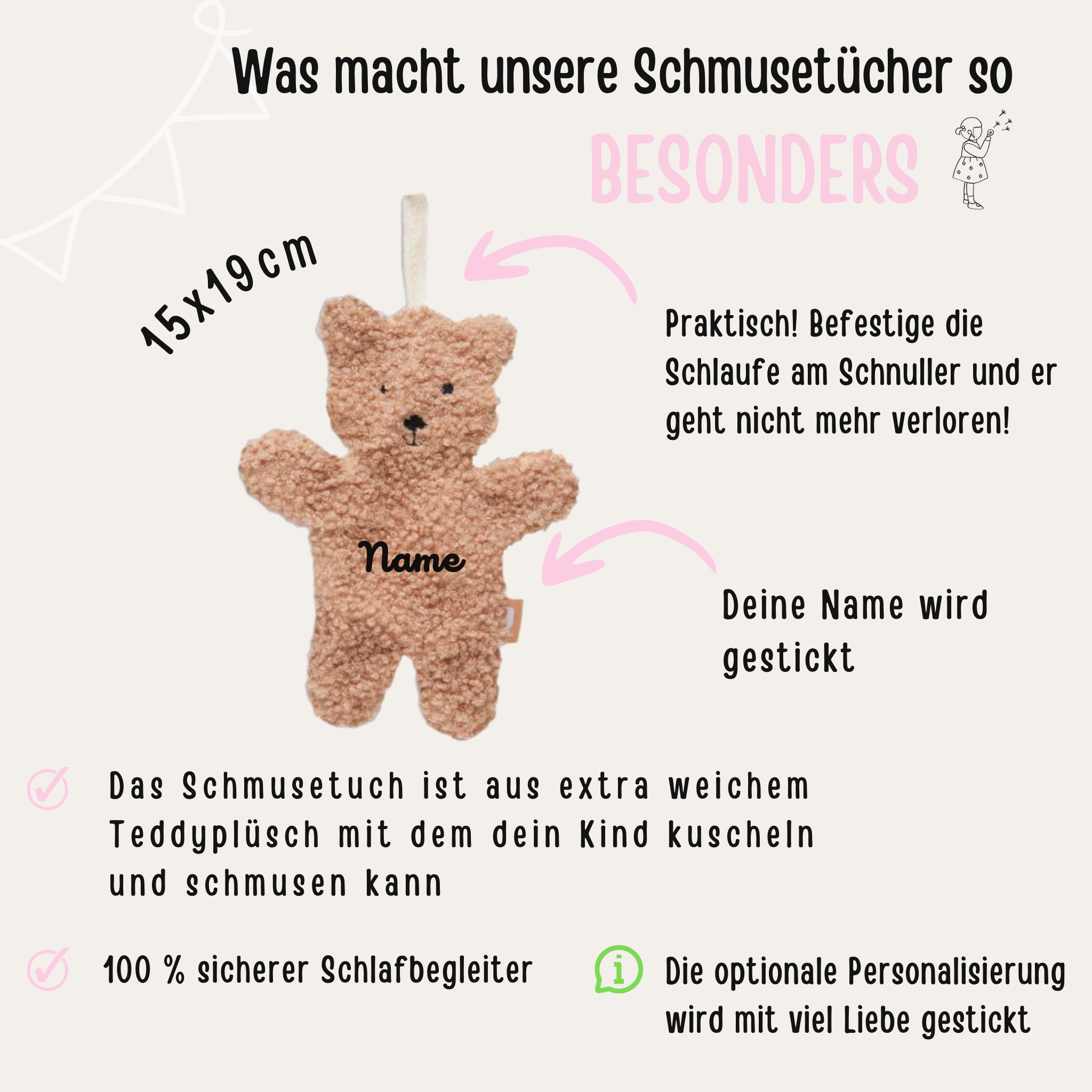 Schmusetuch Plüsch Teddybär