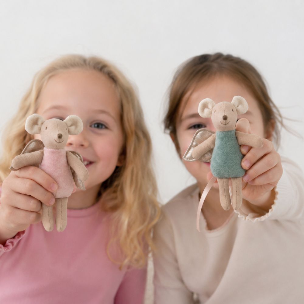 Mini Stoff-Maus mit Engelsflügeln