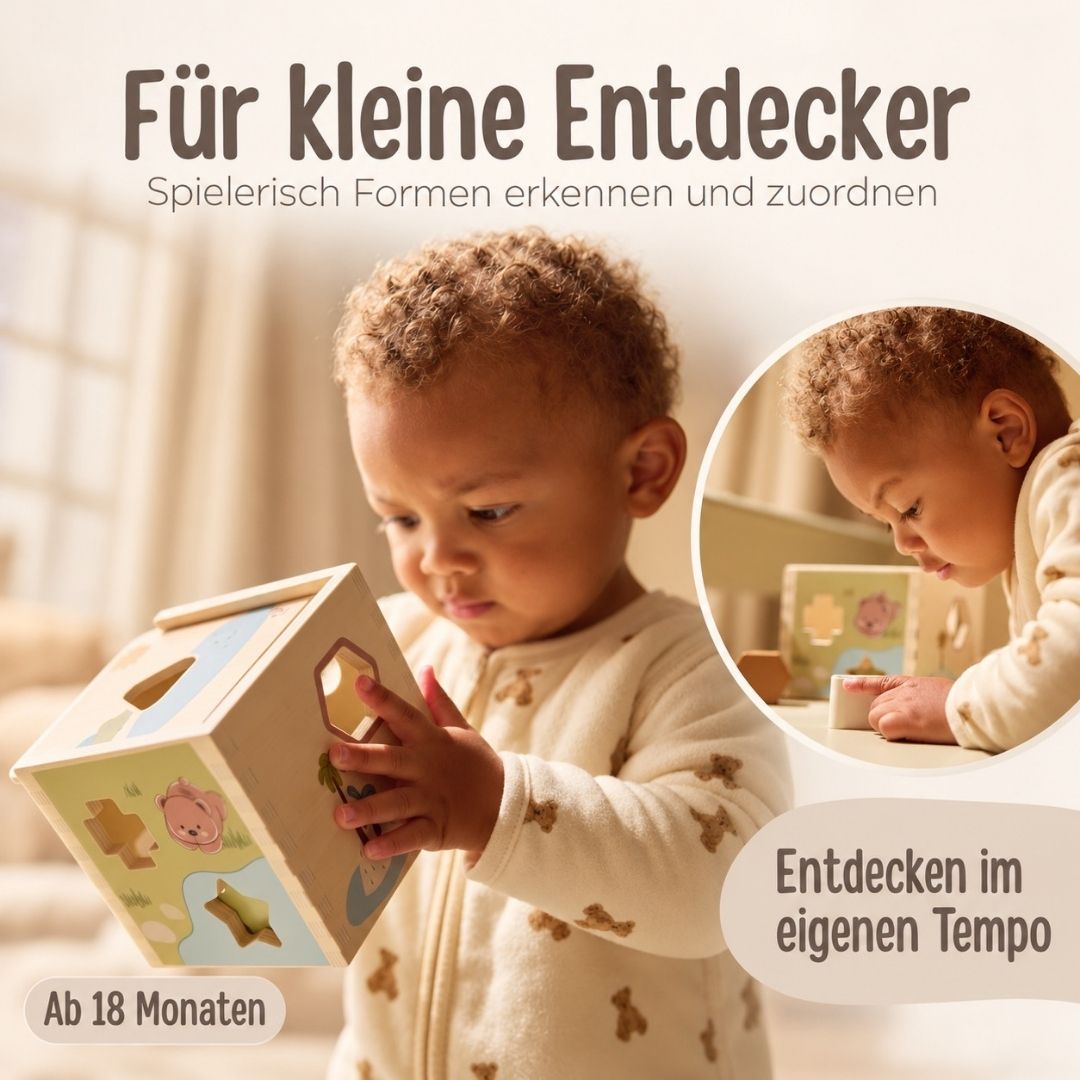 JOLLEIN Formen-Steckspiel aus Holz personalisiert - Tiere Jollies