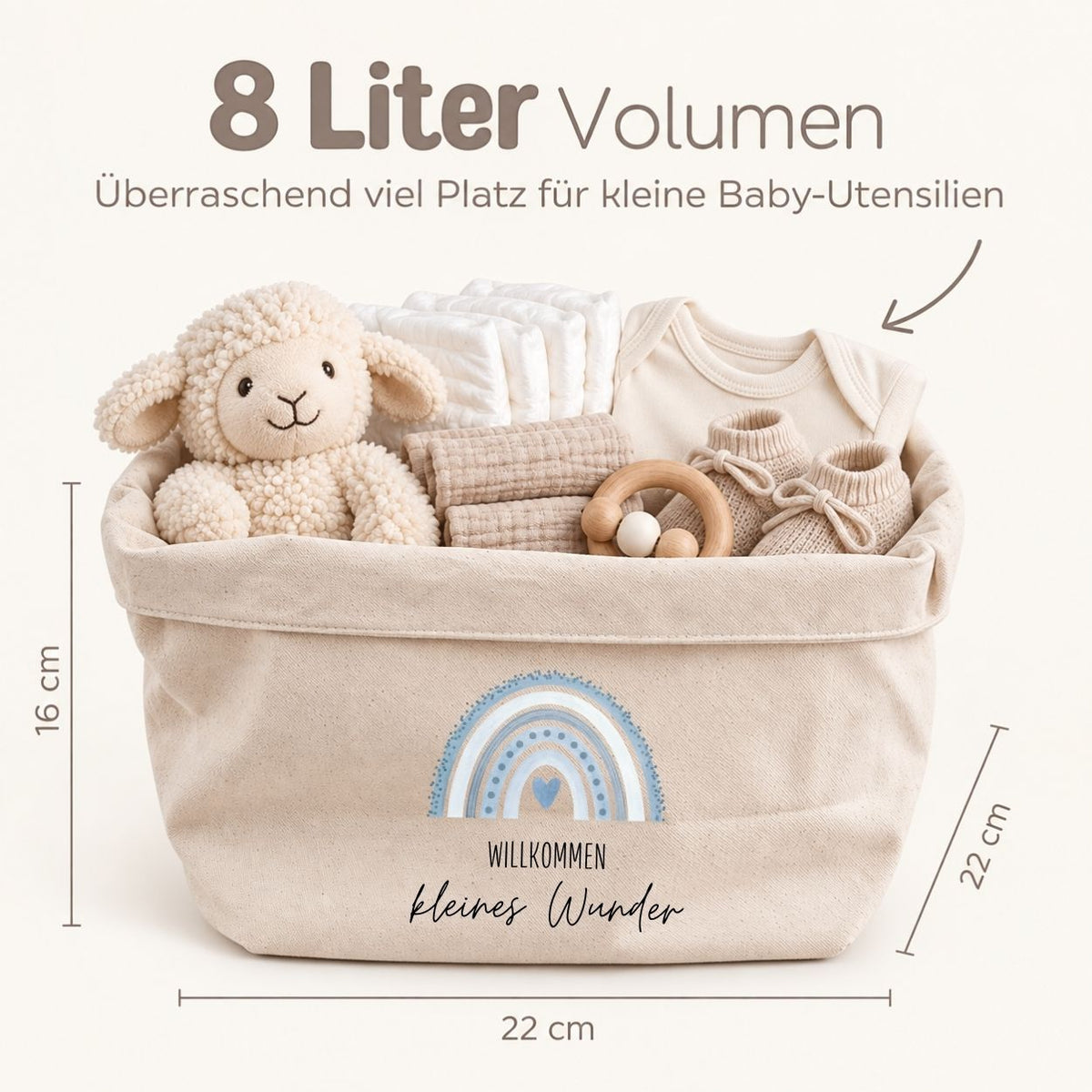 Stoffkorb Baby - Regenbogen Aquarell