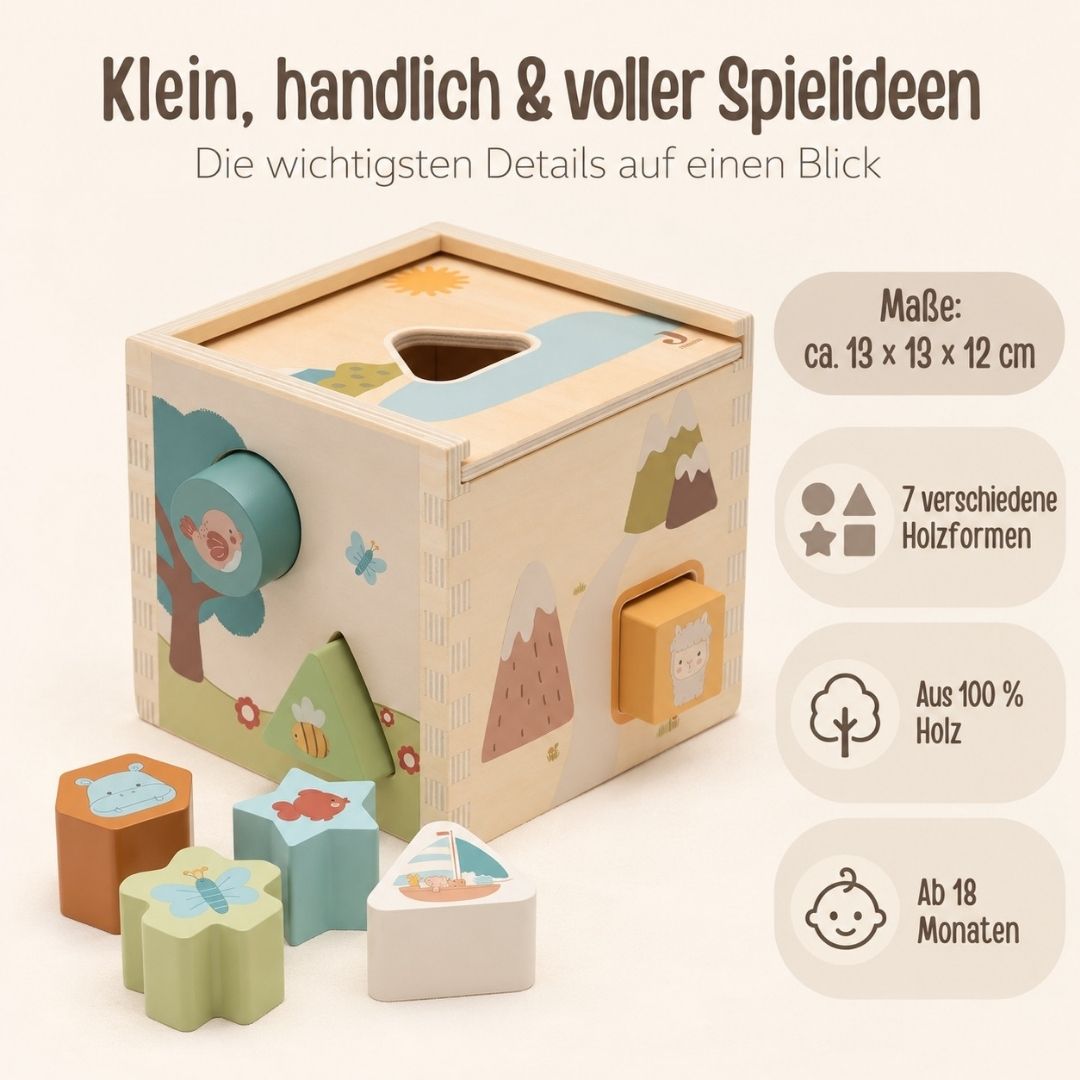 JOLLEIN Formen-Steckspiel aus Holz personalisiert - Tiere Jollies