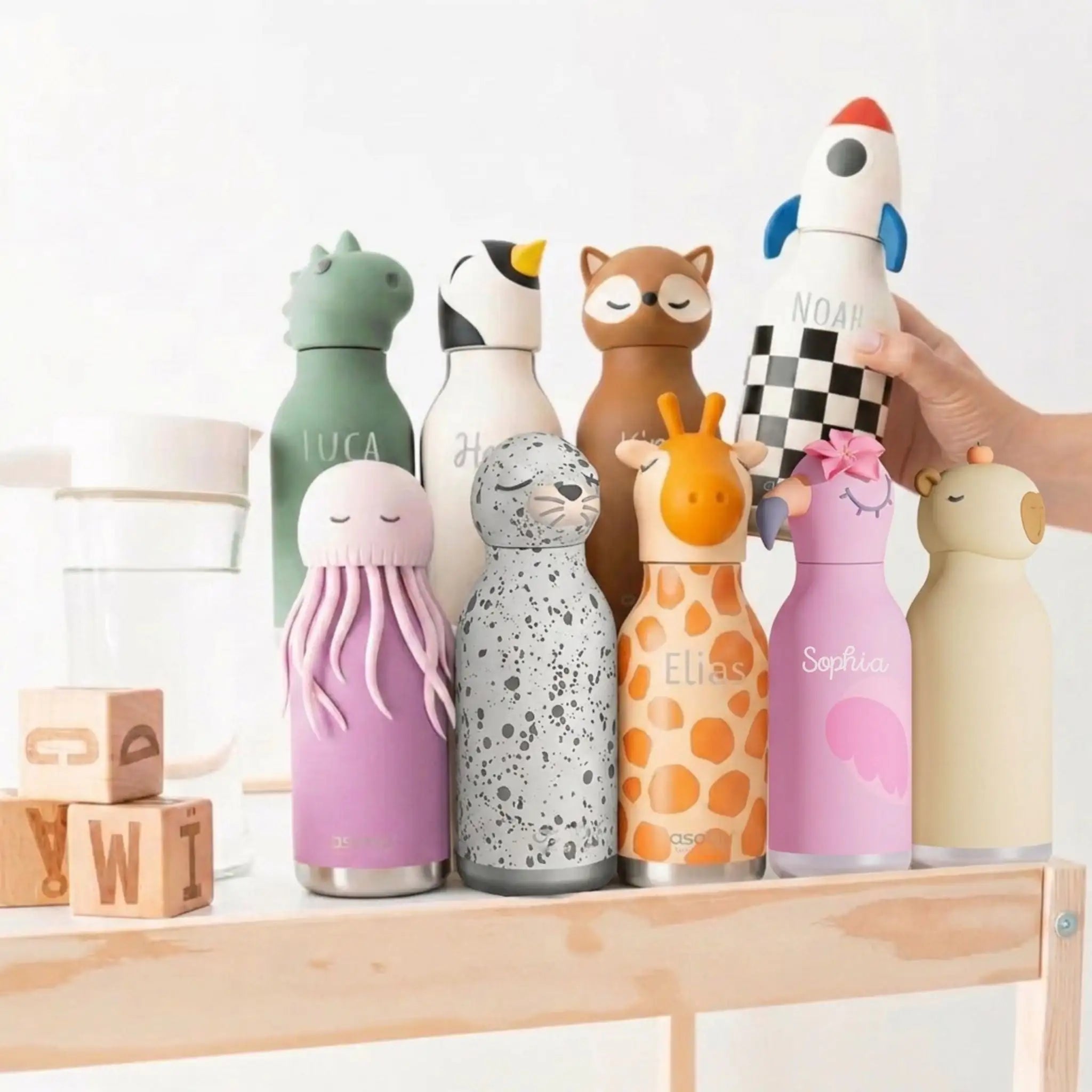 ASOBU Bestie Tier Trinkflasche personalisierbar Trinkflaschen -  wunderwunsch