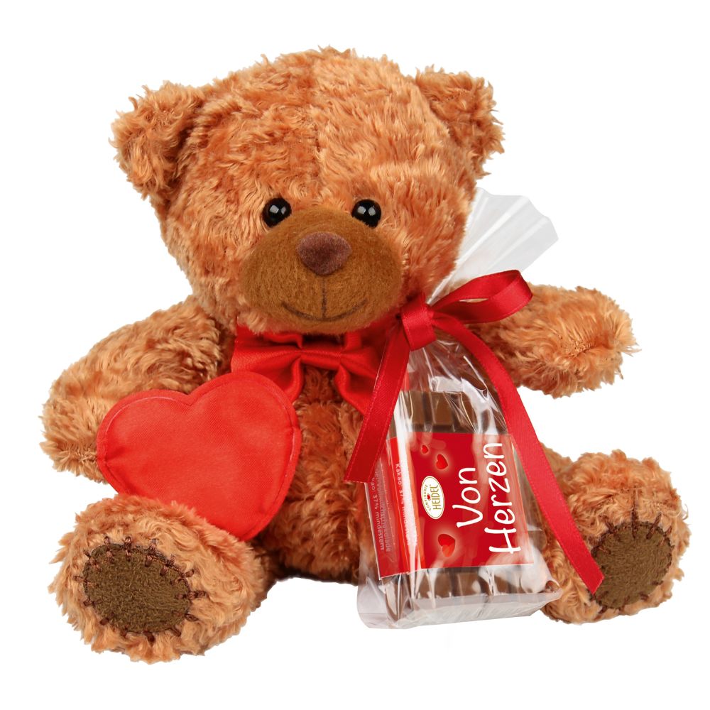 Heidel Teddybär mit Schoko-Täfelchen 20g