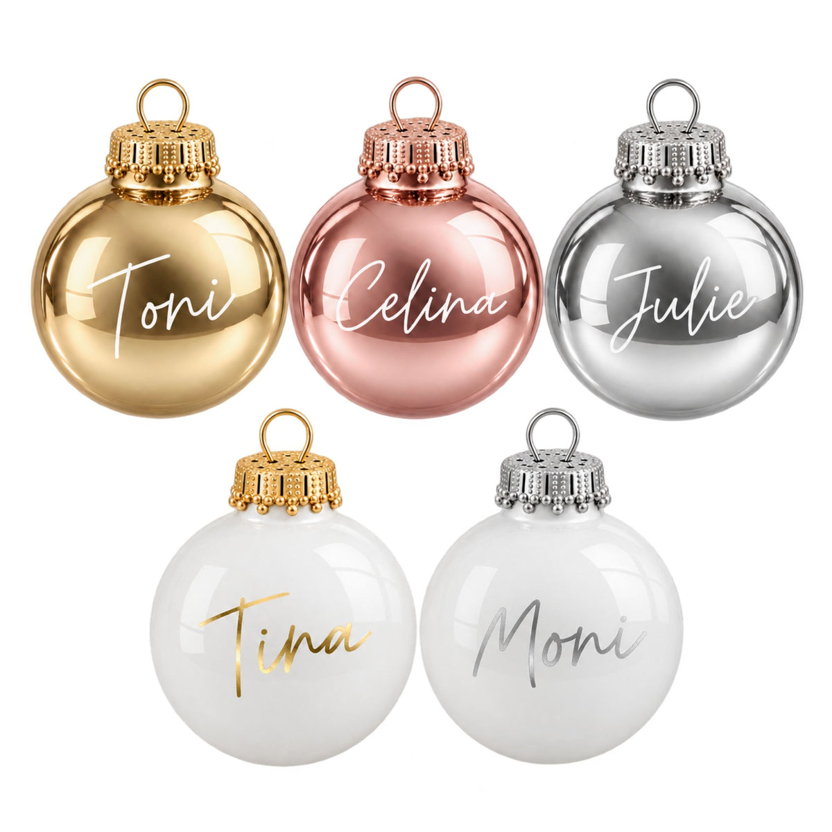 Weihnachtskugel "Name" glänzend personalisiert