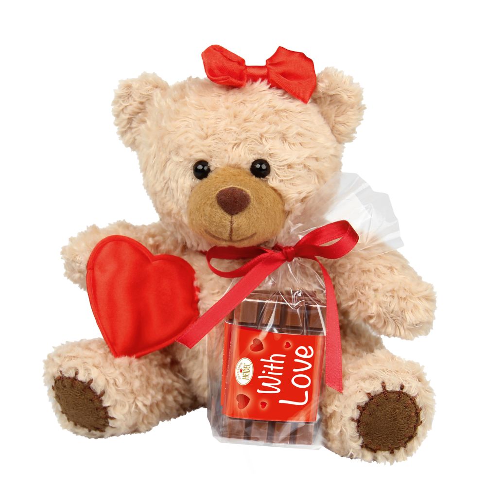 Heidel Teddybär mit Schoko-Täfelchen 20g