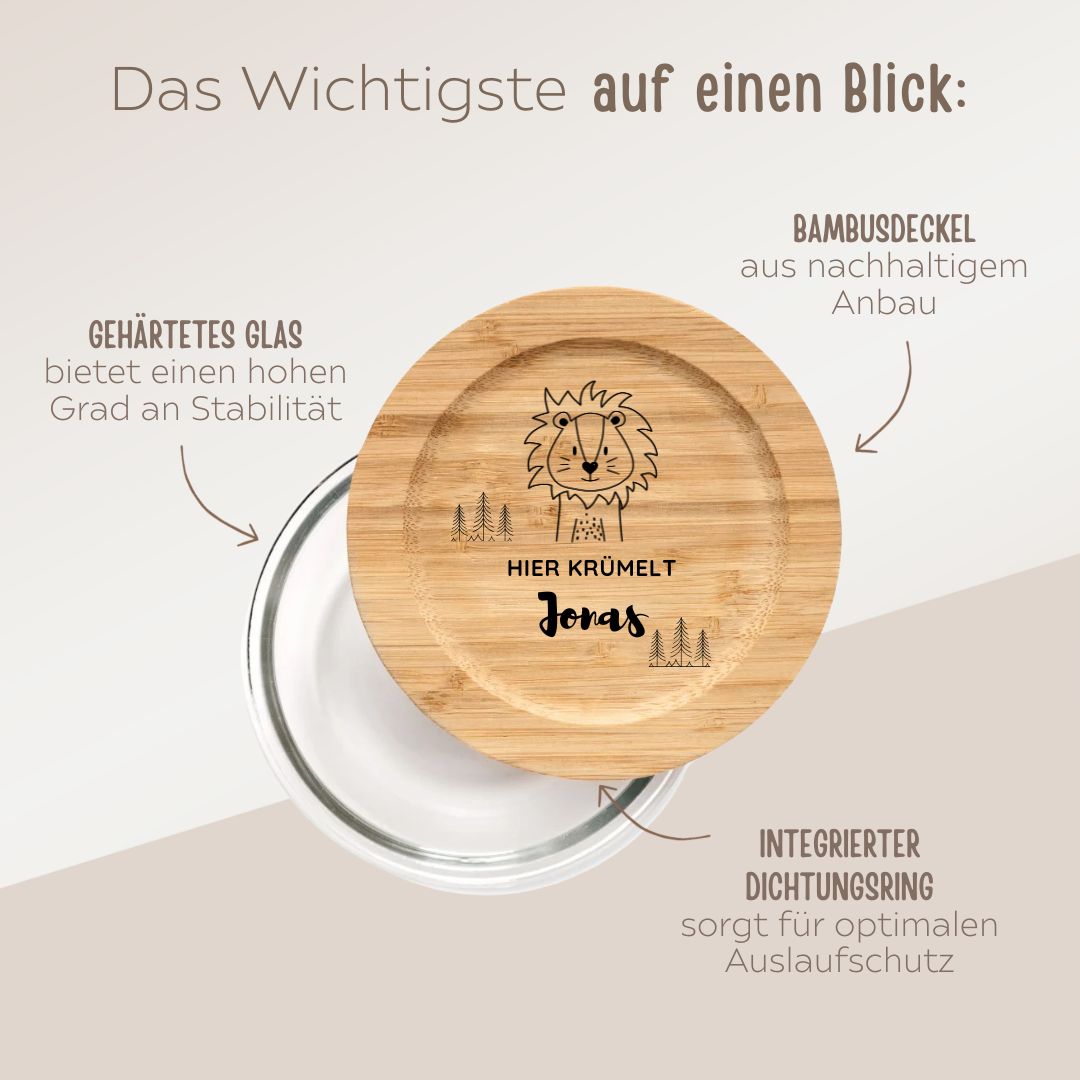 Glasdose personalisiert - Tier Bäume Gravur