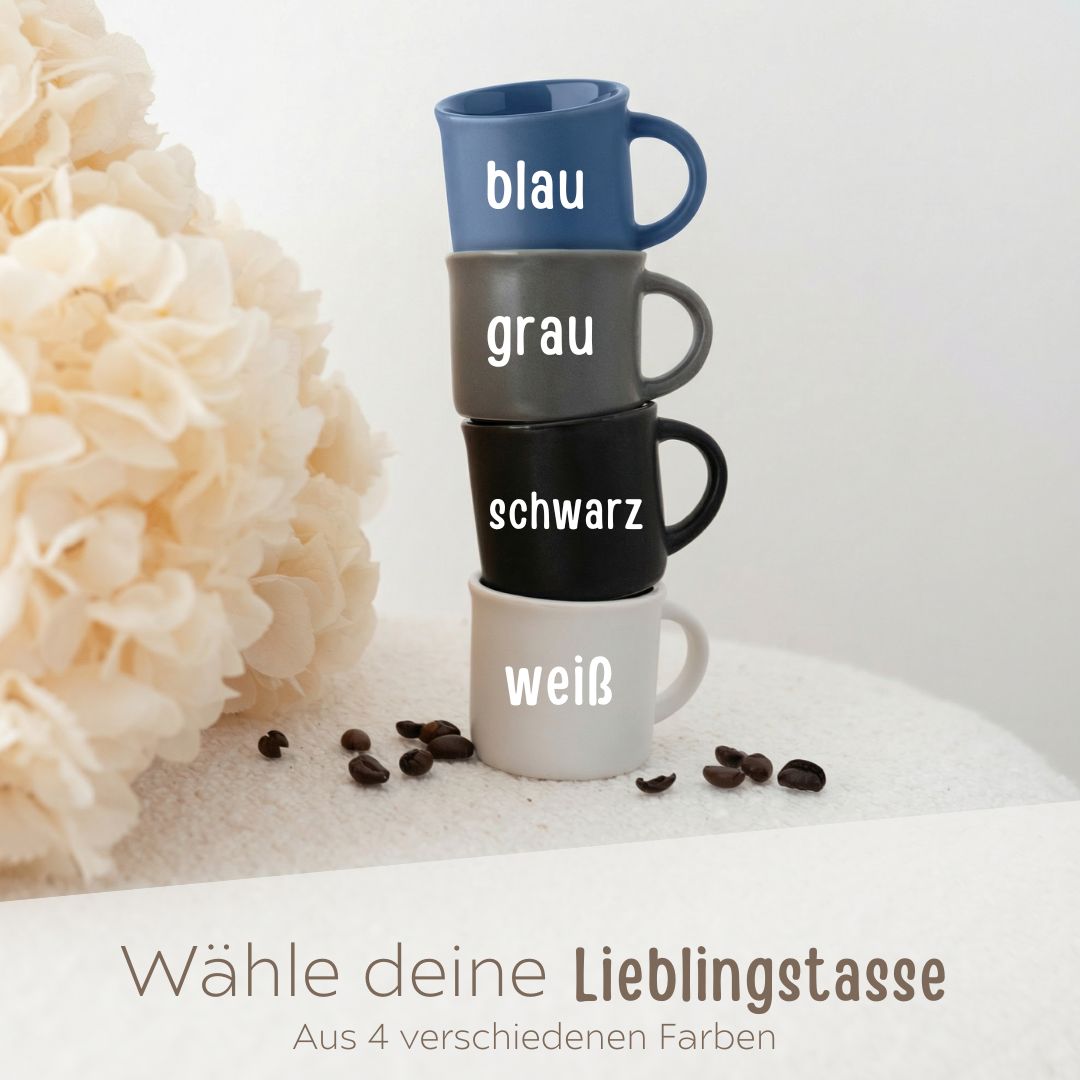 Espresso Tasse Keramik - Name und Herz