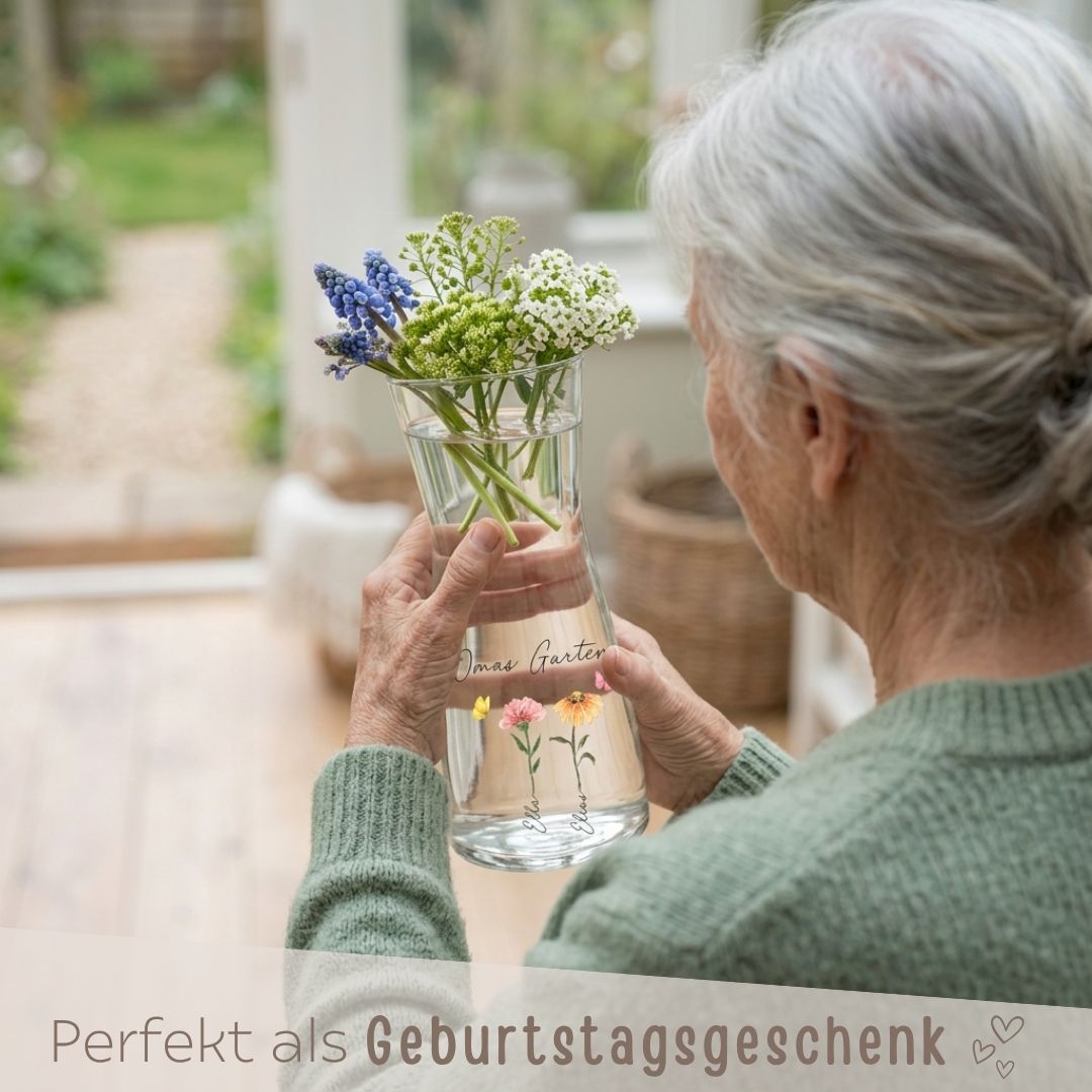 Glasvase - Garten personalisiert
