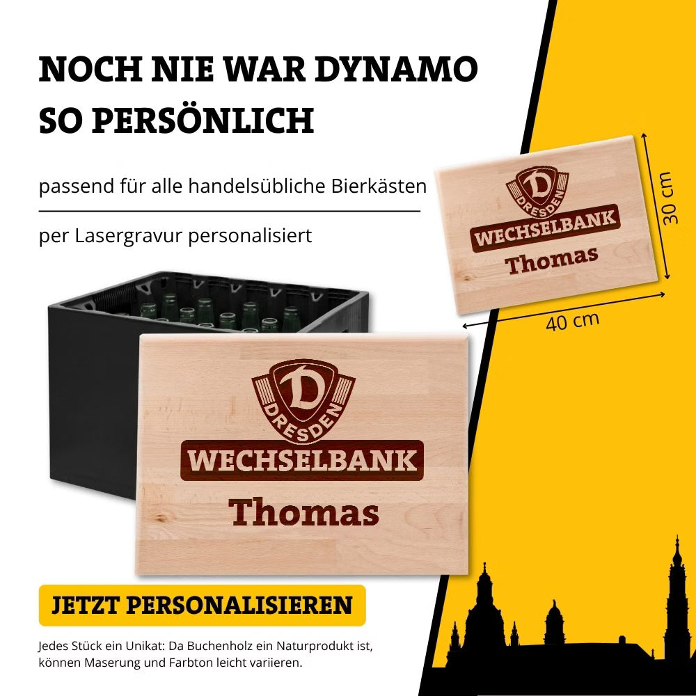 DYNAMO Bierkastensitz Wechselbank personalisiert