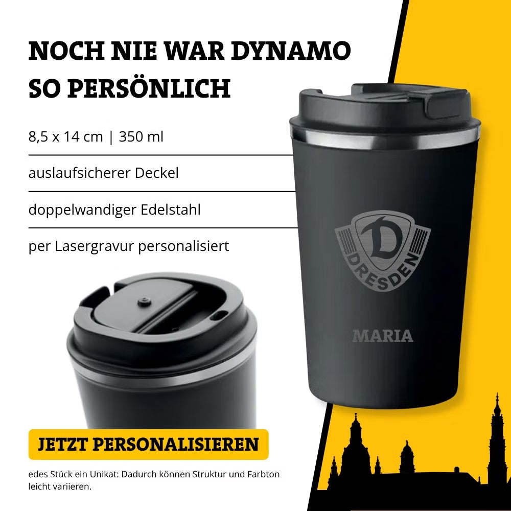 DYNAMO Coffee to Go Becher Wappen personalisiert