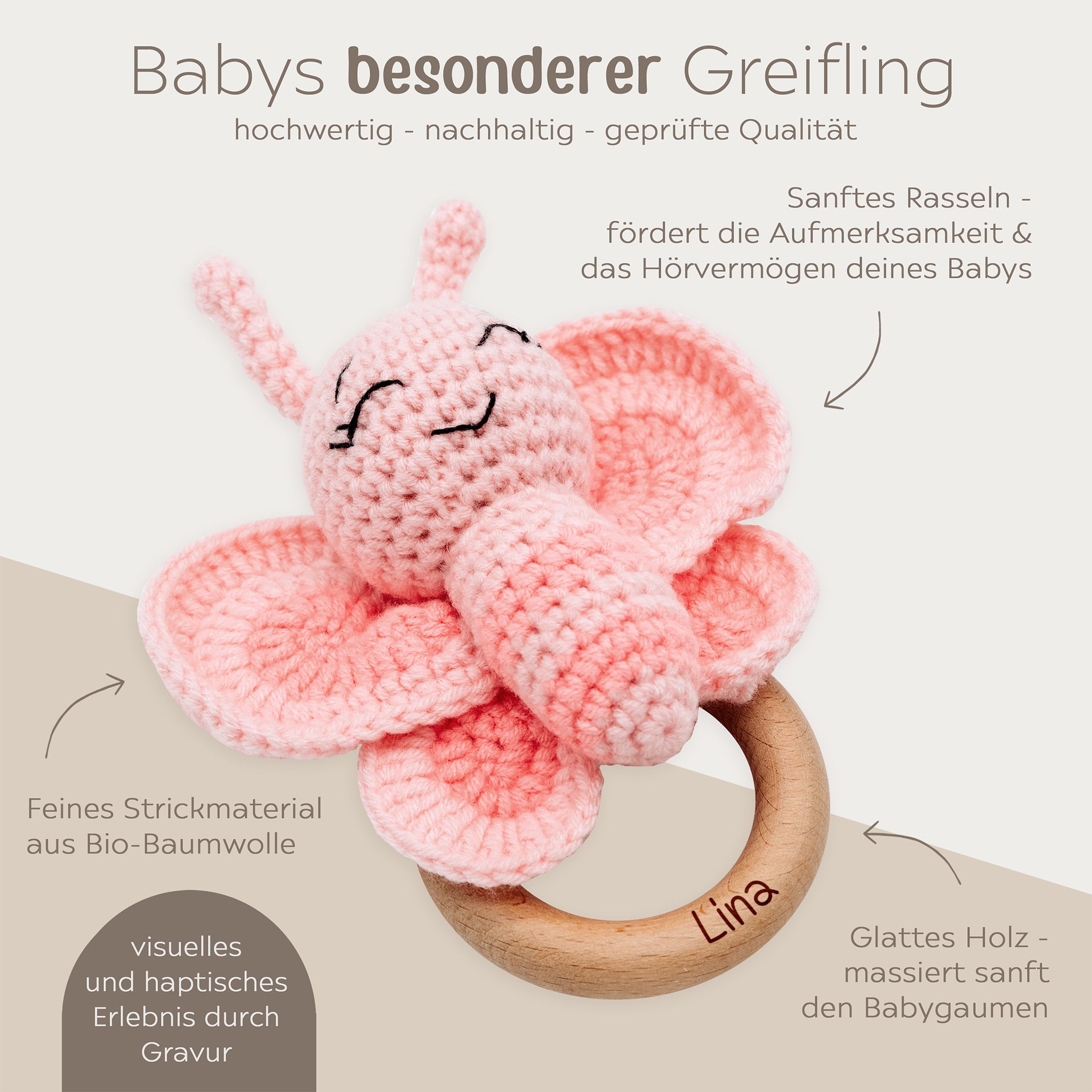 Greifling Schmetterling personalisiert