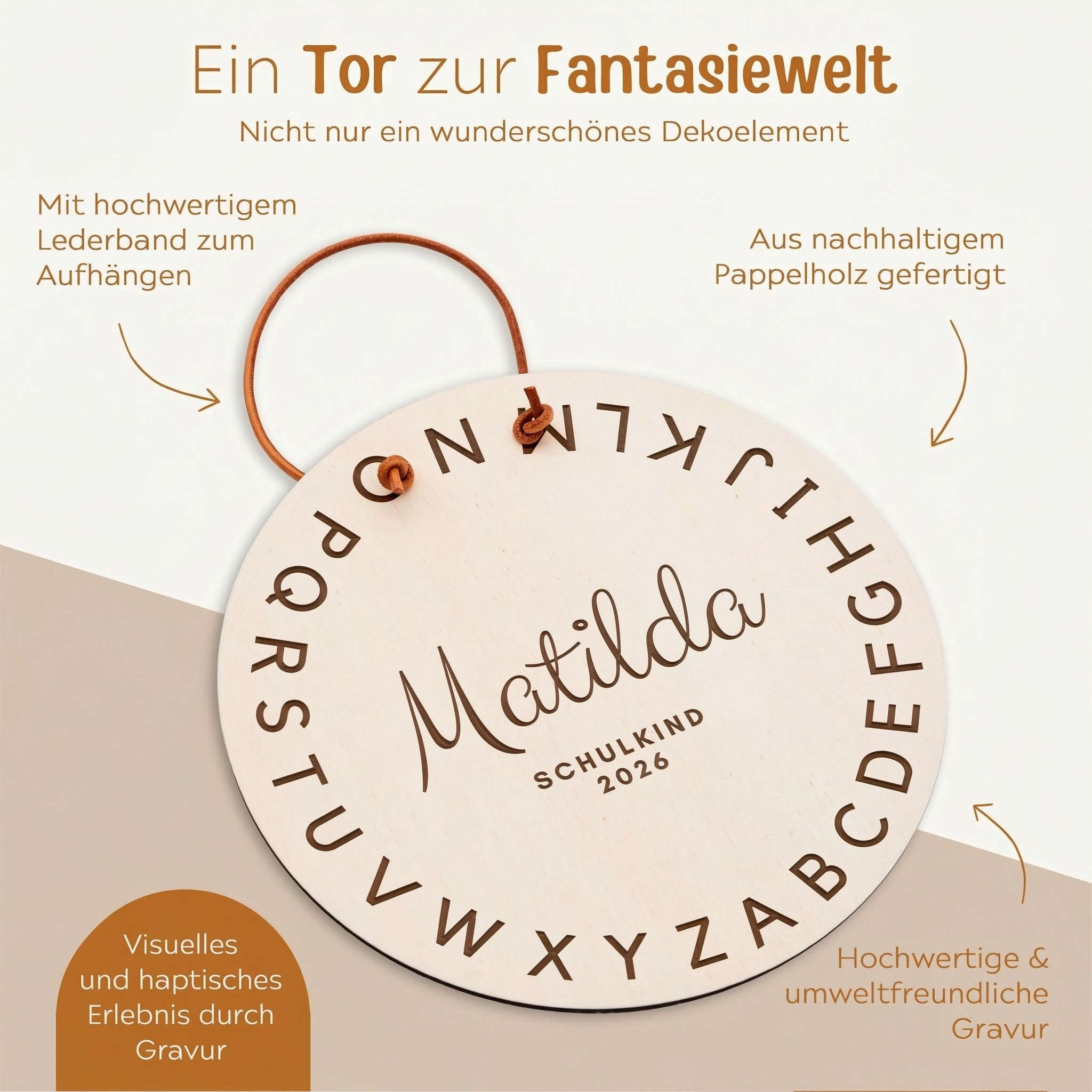 Schulanfang Schild personalisiert - ABC Gravur