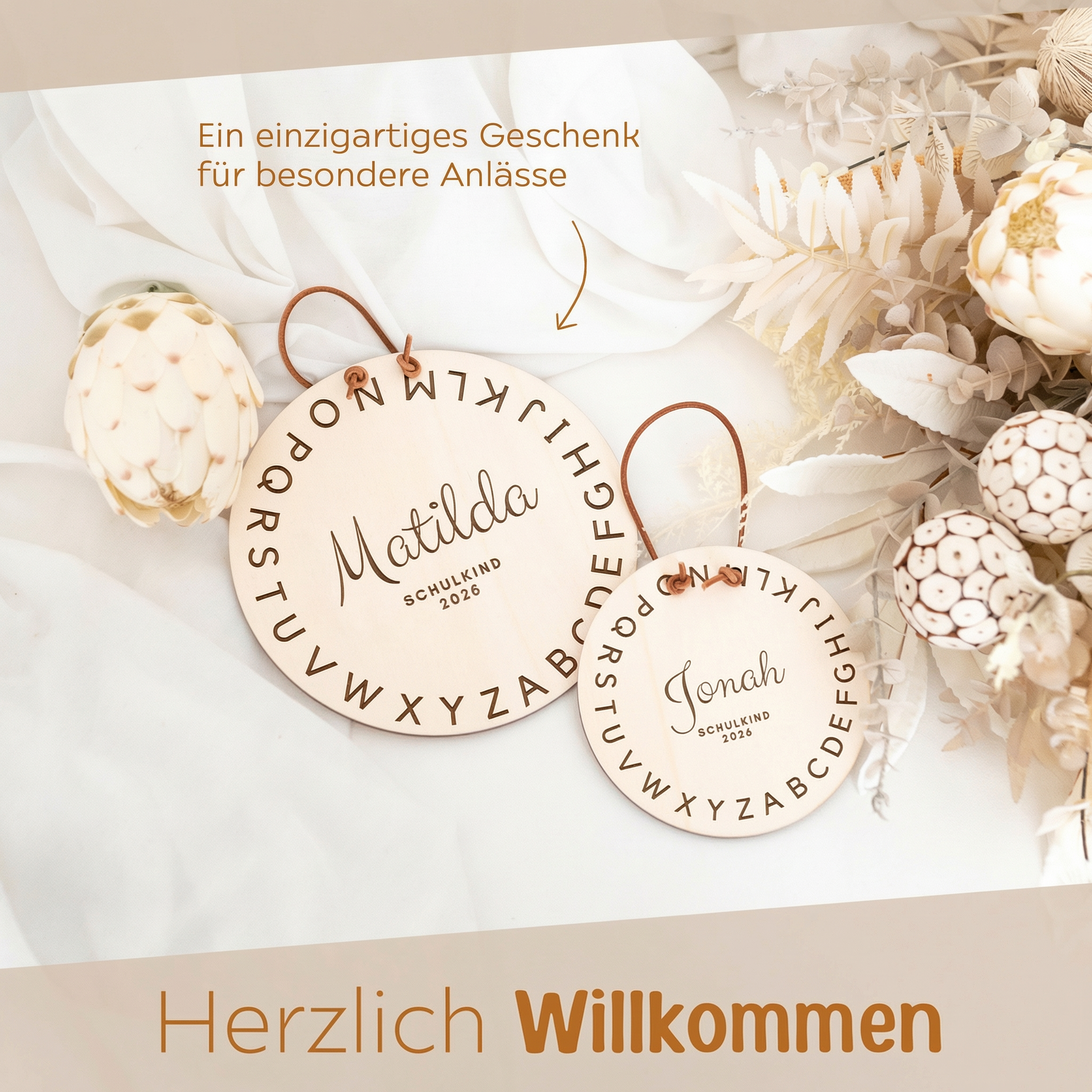 Schulanfang Schild personalisiert - ABC Gravur