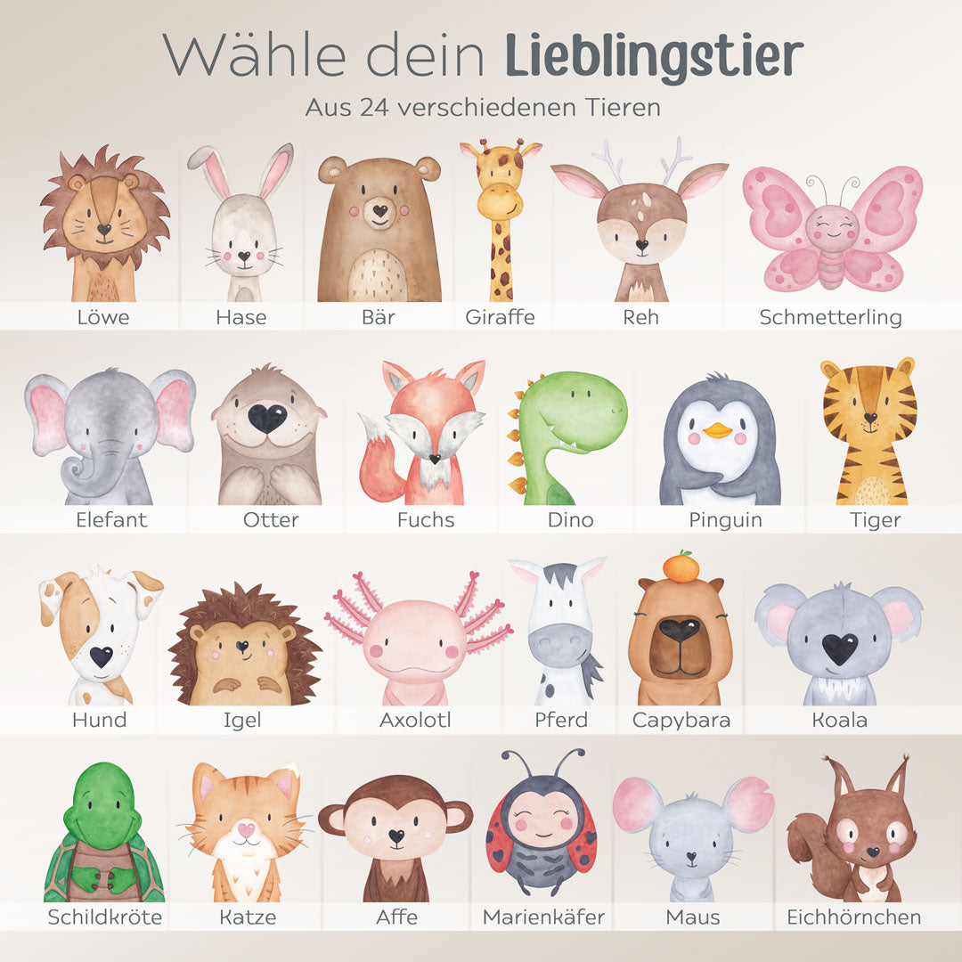 MEPAL Brotdose Campus personalisiert mit Bento Einsatz - Tier Aquarell