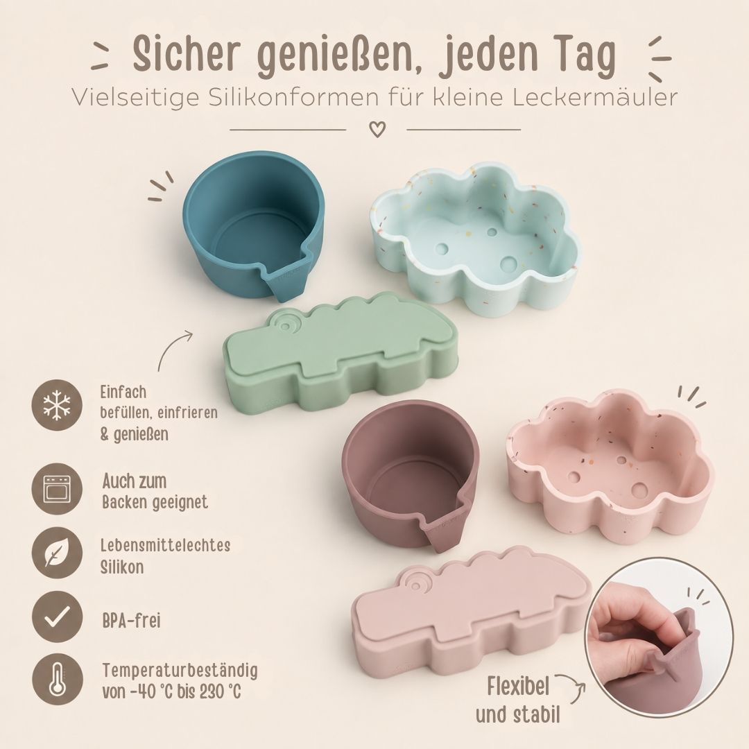 DONEBYDEER 3er-Set Silikonformen Snackbox Einlage