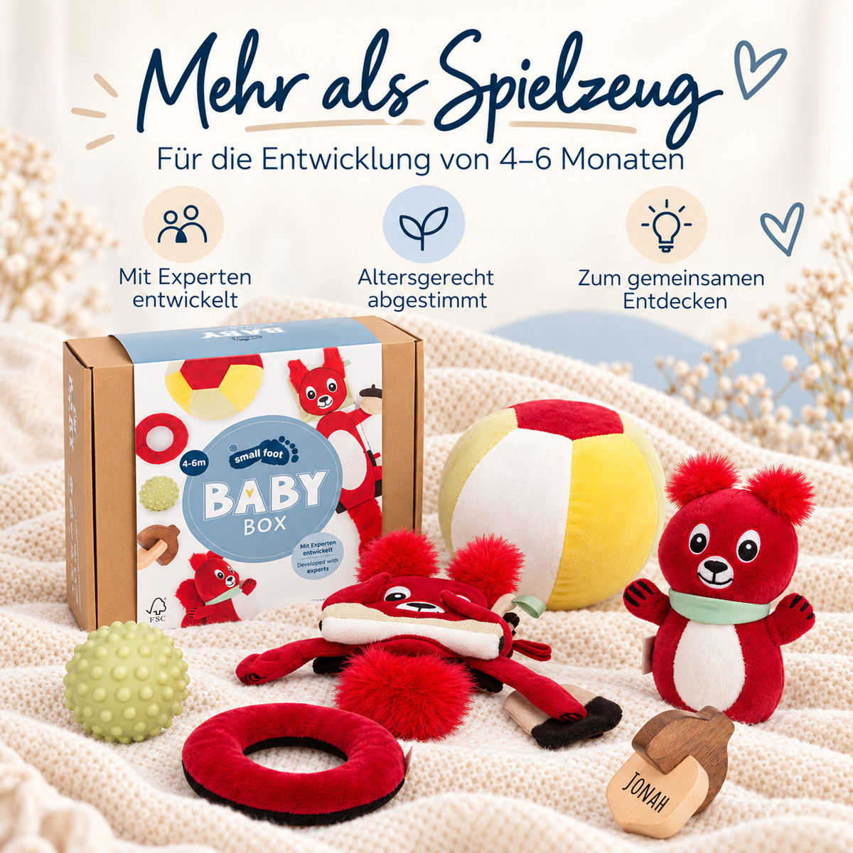 SMALL FOOT Baby-Box - 4 - 6 Monate „Erkunden & Begreifen“