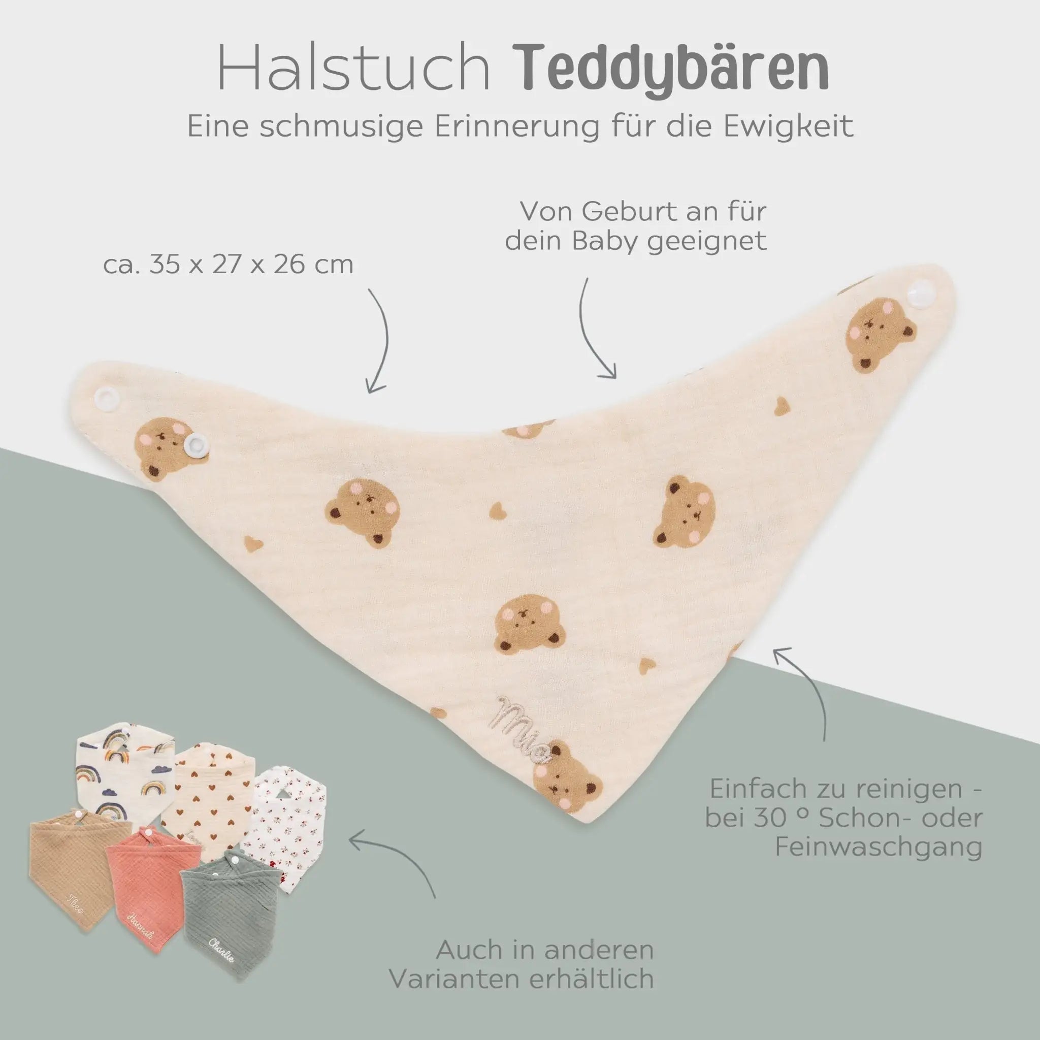 Baby/Kinder Halstuch personalisiert Lätzchen -  wunderwunsch