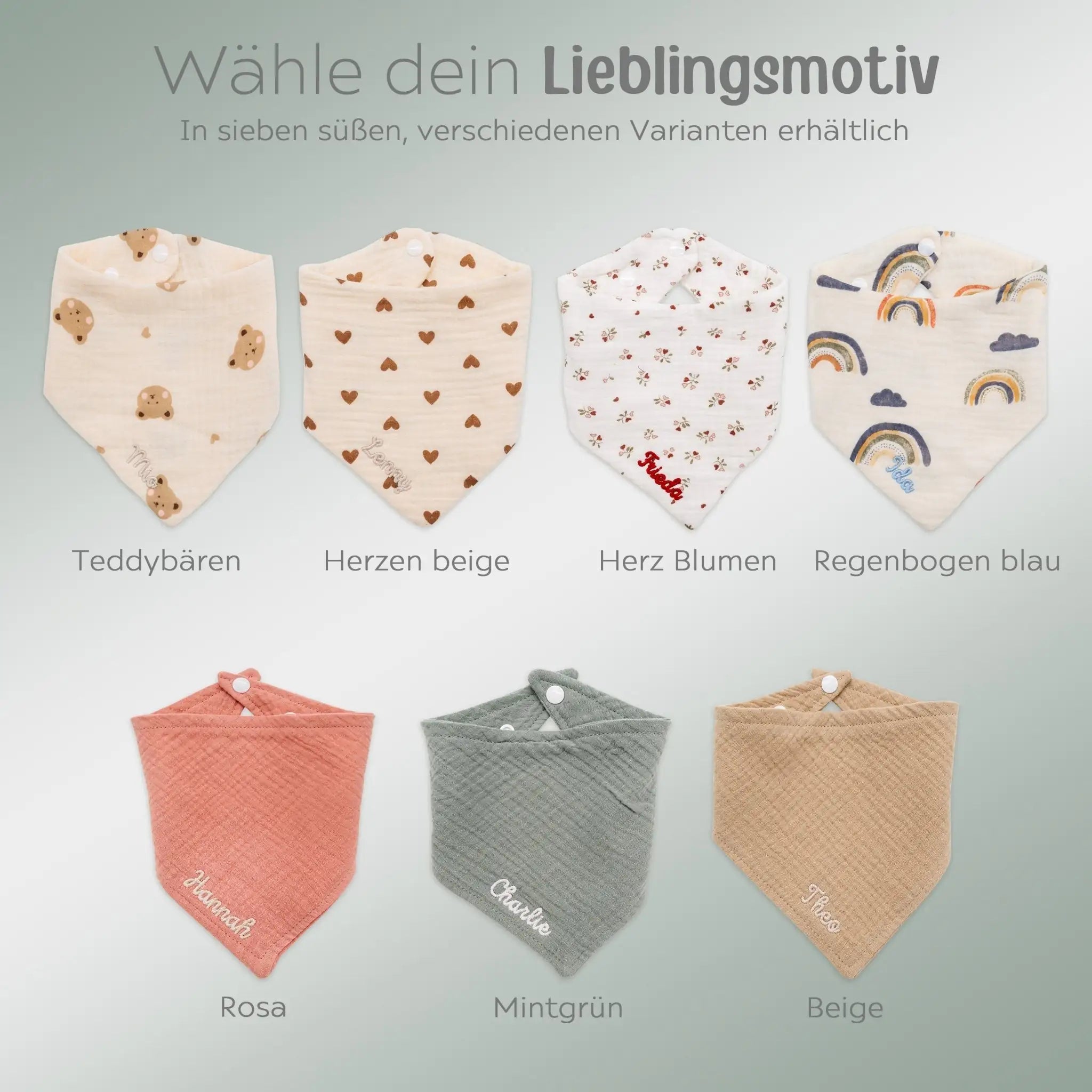 Baby/Kinder Halstuch personalisiert Lätzchen -  wunderwunsch