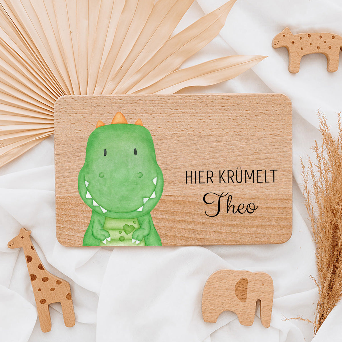 Frühstücksbrettchen personalisiert - Tier Aquarell