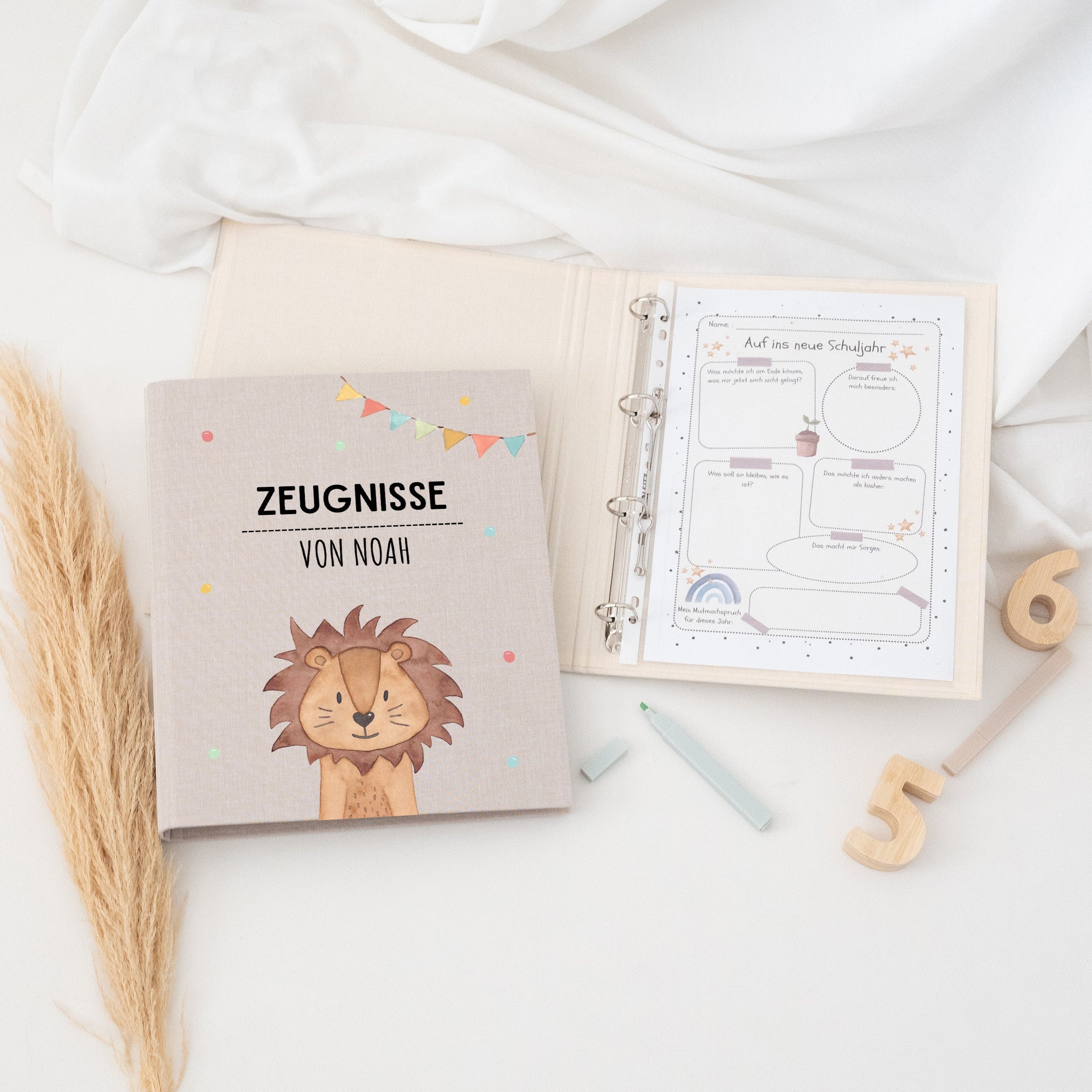 Brotdose Edelstahl personalisiert - Tiere mit Obst Aquarell