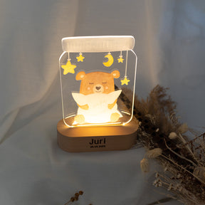 LED Nachtlicht Kinder personalisiert - Löwe Aquarell