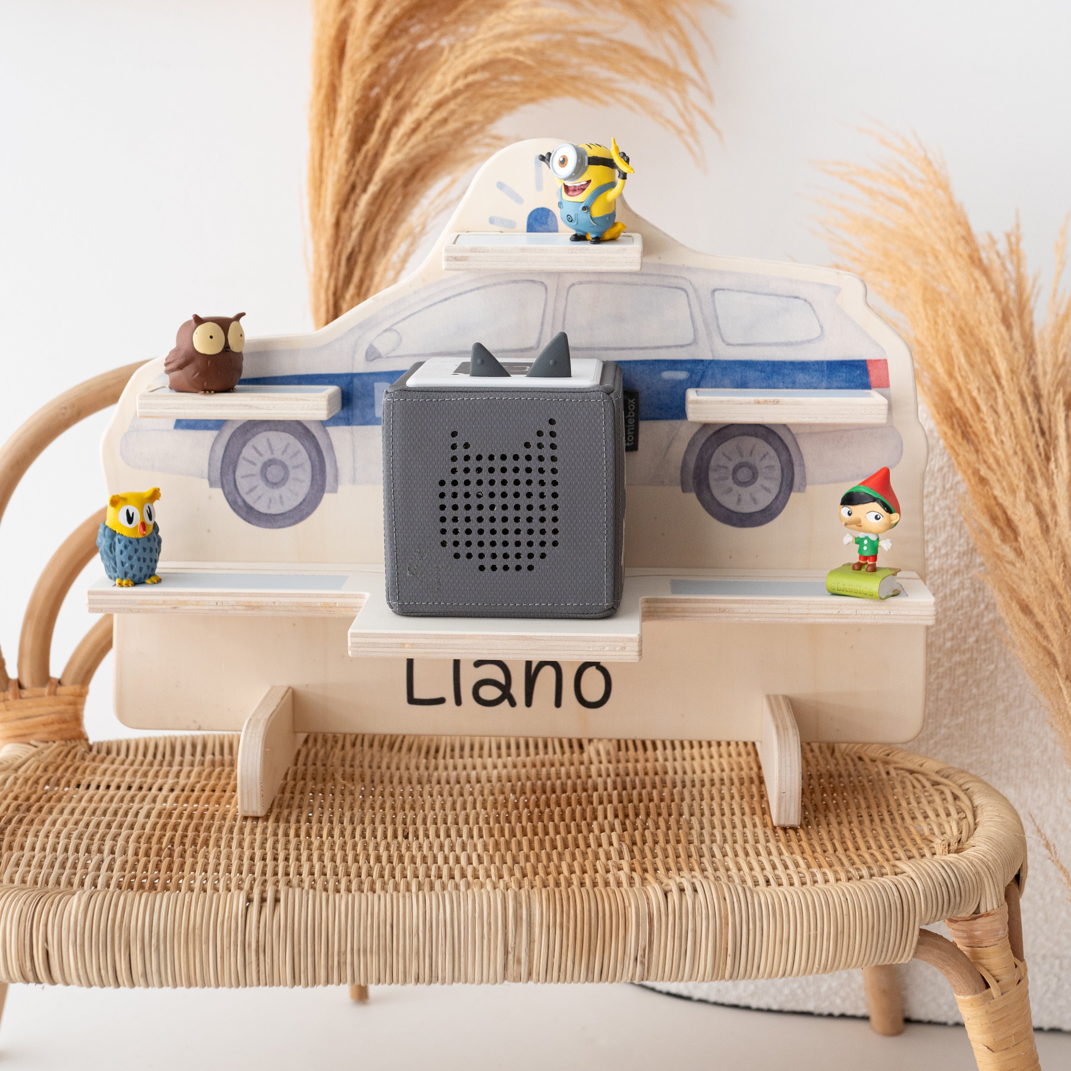 Toniebox Regal Holz - Fahrzeuge Aquarell