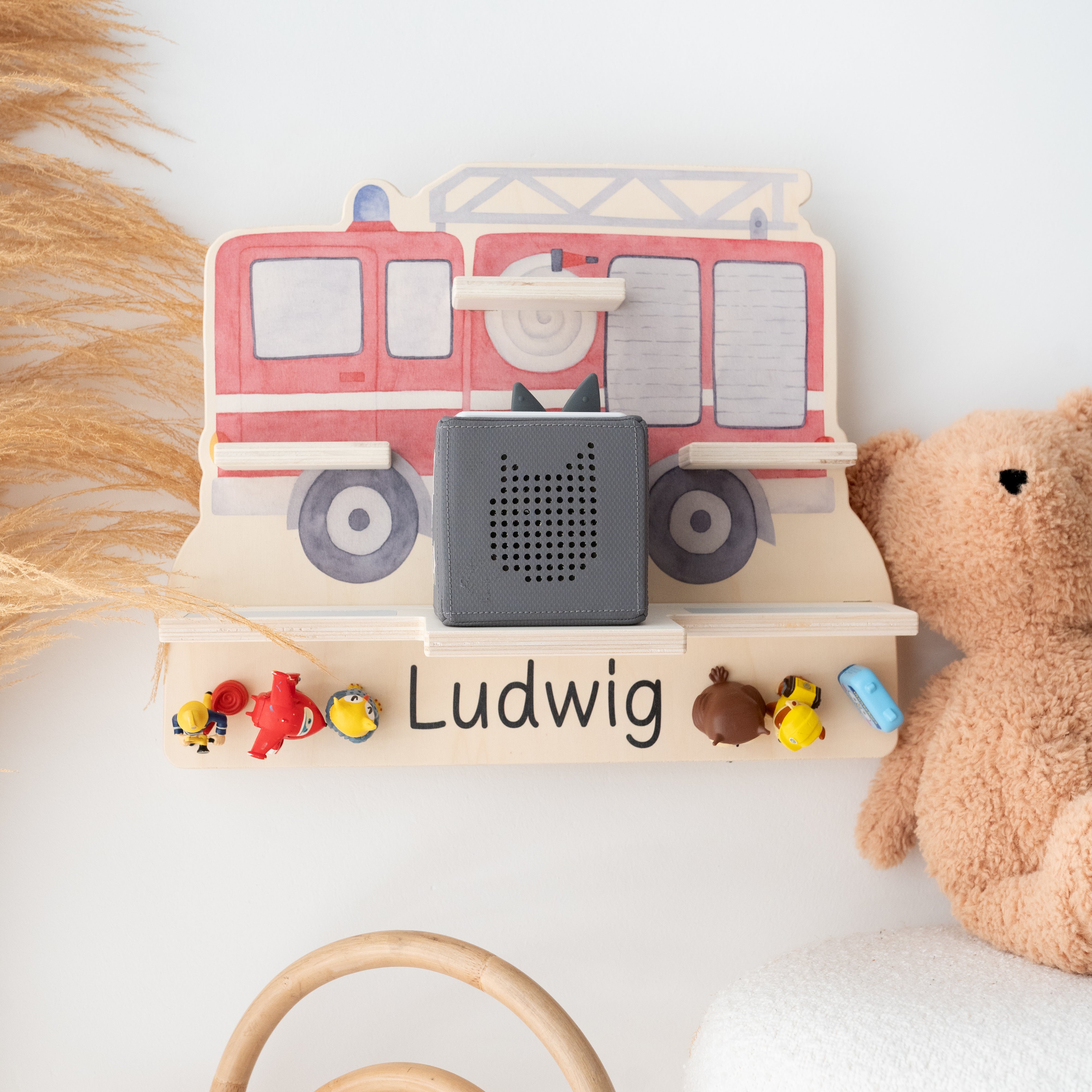 Toniebox Regal Holz - Fahrzeuge Aquarell