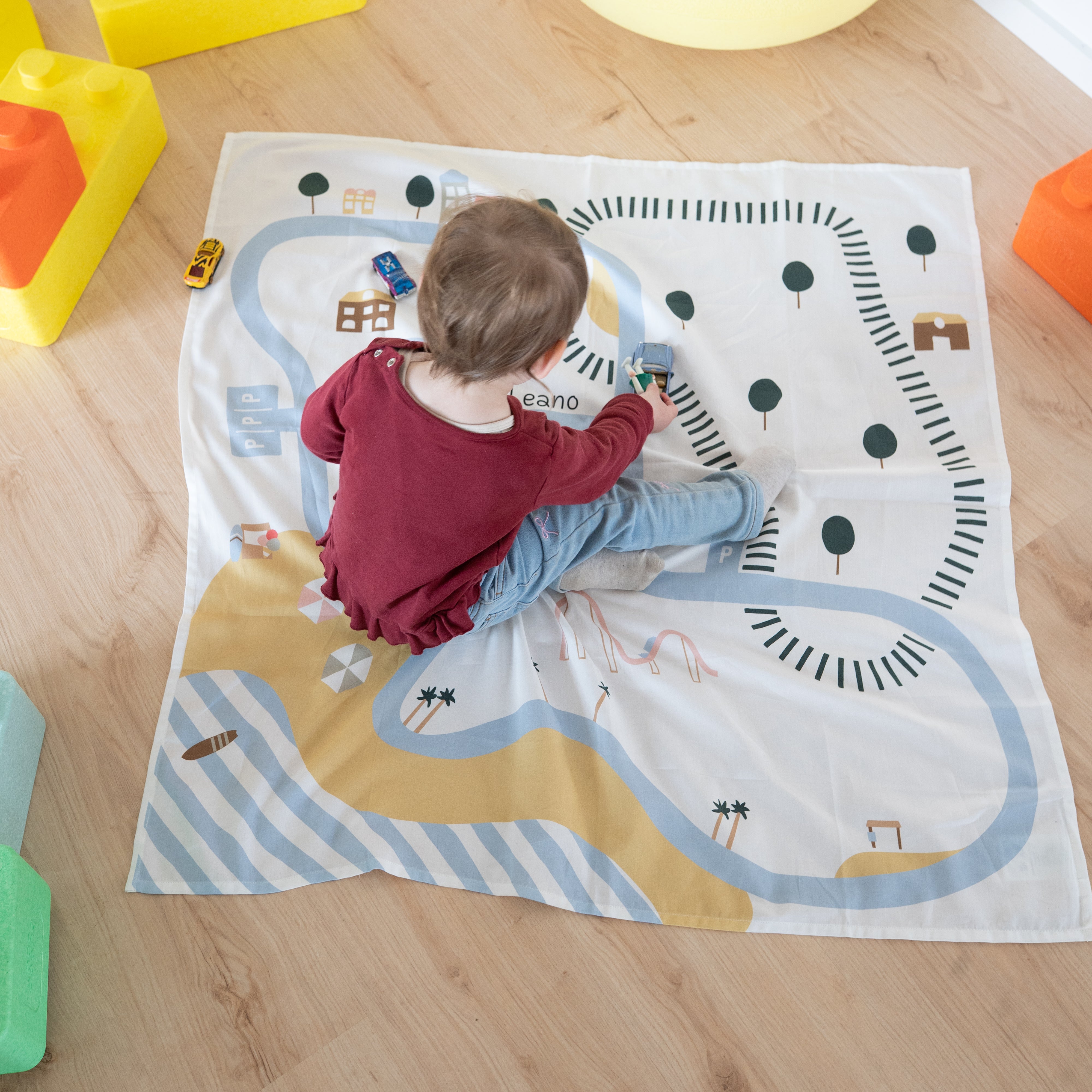 LÄSSIG Spieltuch "Straße" personalisiert