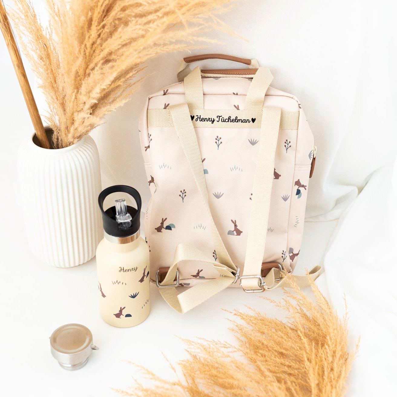 Kindergartenrucksack und Trinkflasche personalisiert - Marke Vresk