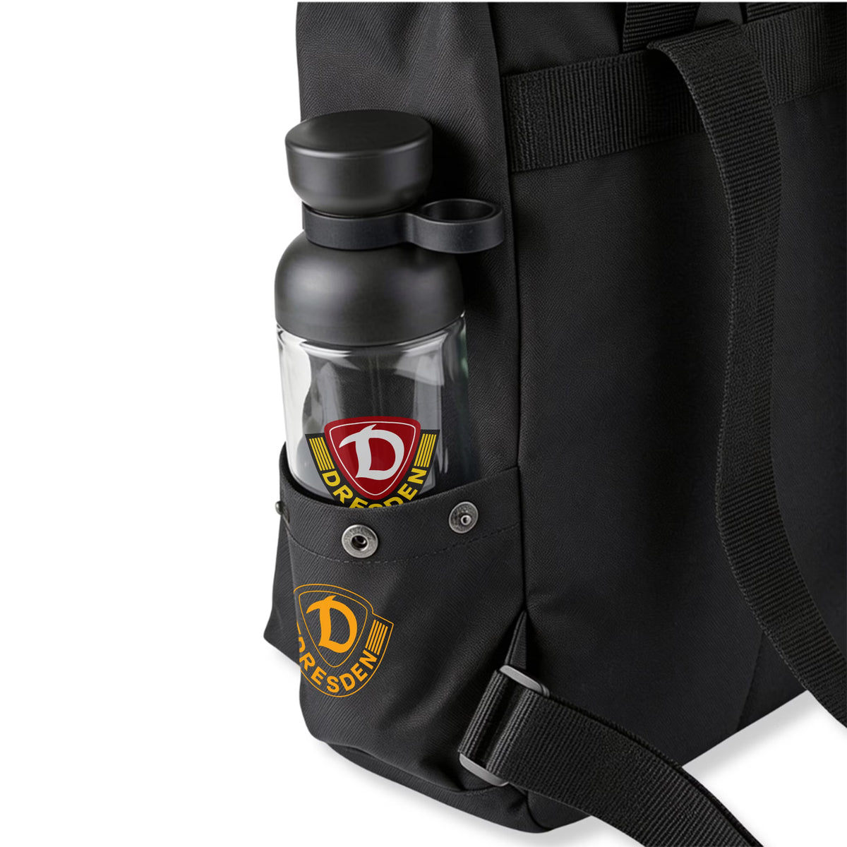 DYNAMO Schwarzer Rucksack Skyline personalisiert