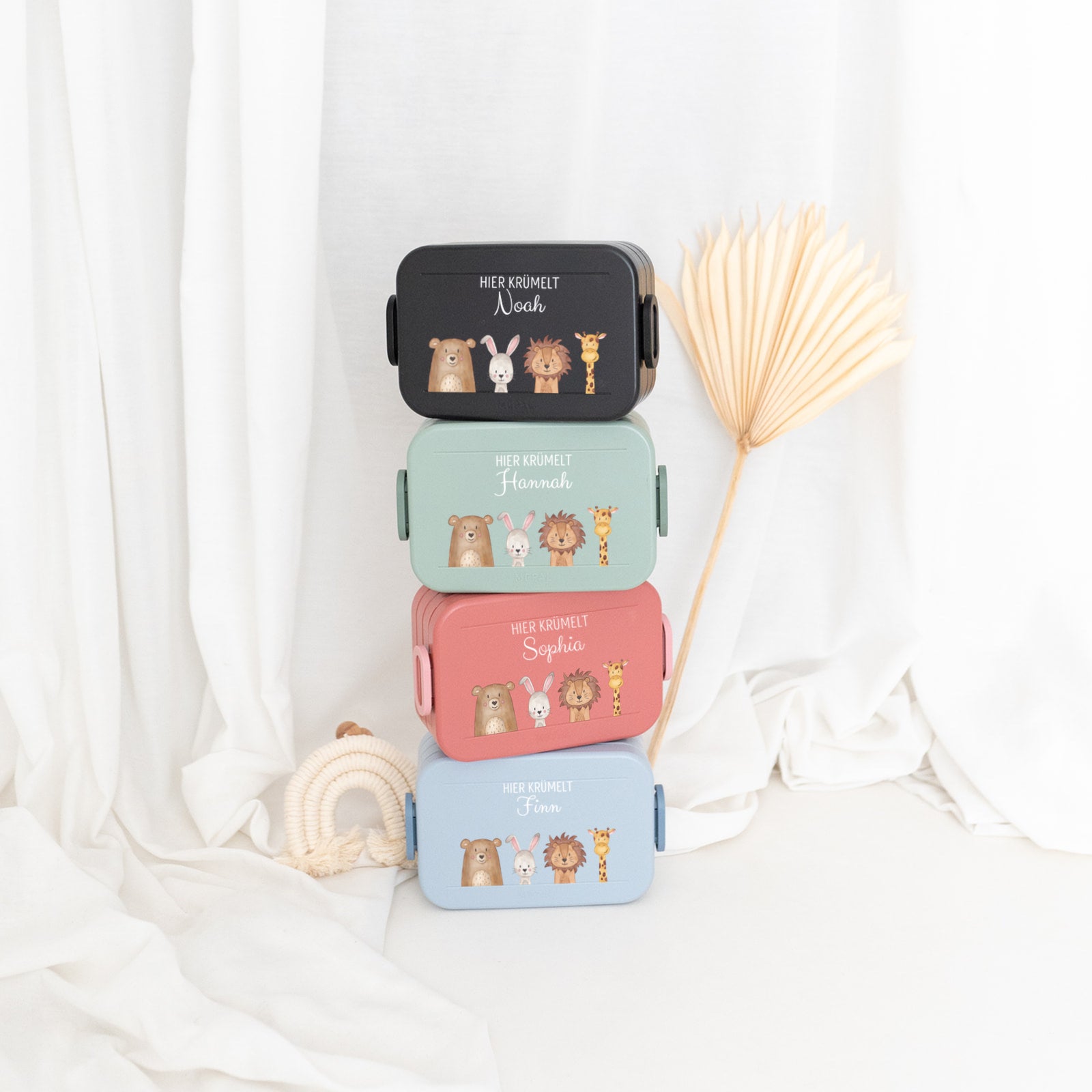 Mepal Brotdose personalisiert mit Trennwand - Tiere unten Aquarell