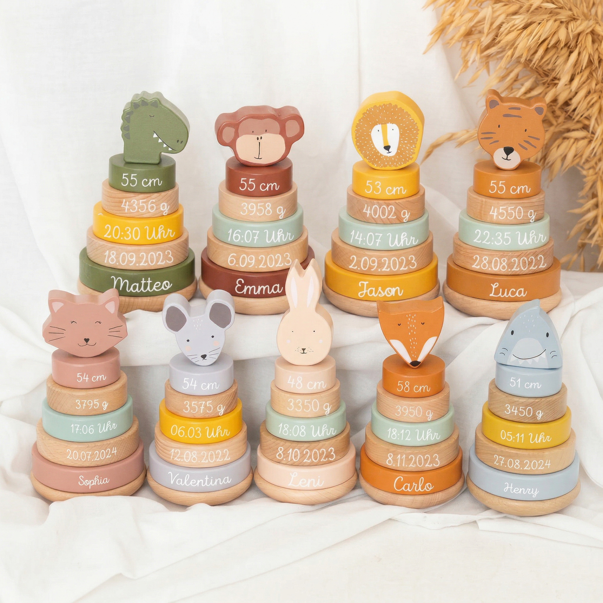 TRIXIE Stapelturm Holz Tiere personalisiert