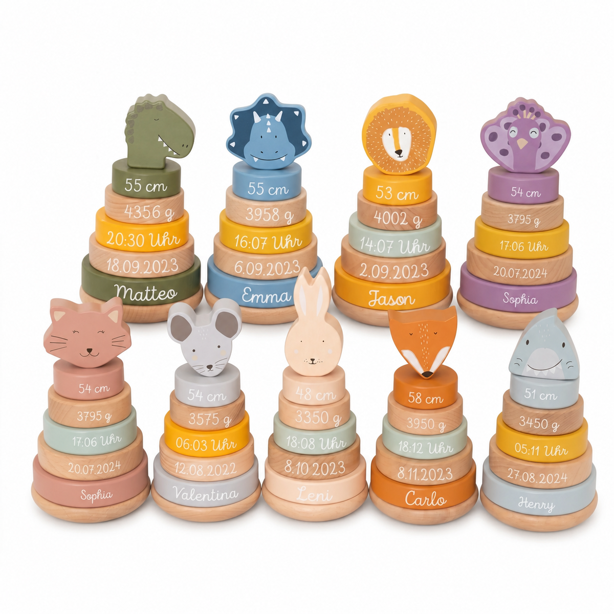 TRIXIE Stapelturm Holz Tiere personalisiert