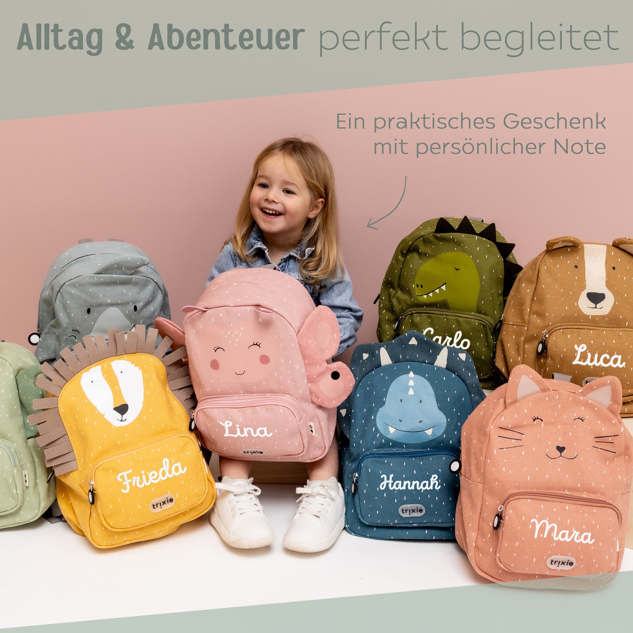TRIXIE Kindergartenrucksack personalisiert - Tiere