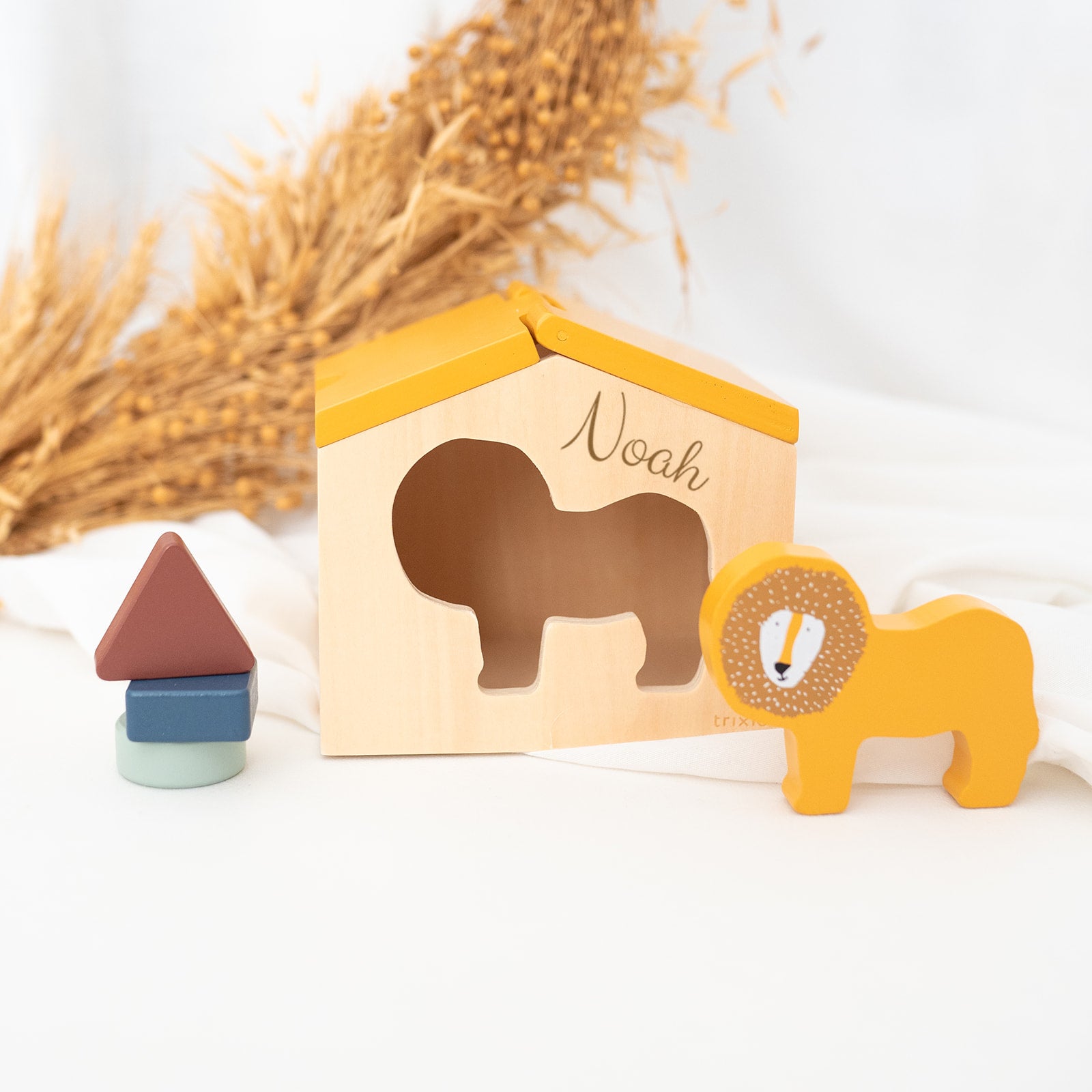 Haus Sortierbox Holz Tier personalisiert