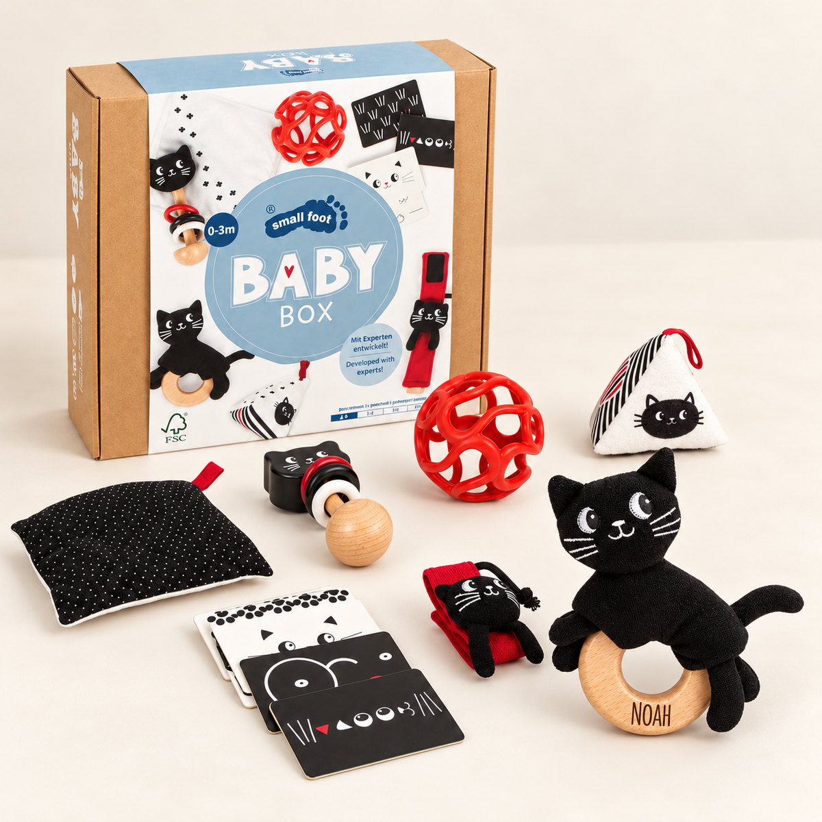 SMALL FOOT Baby-Box - 0 - 3 Monate „Wahrnehmen & Ankommen“