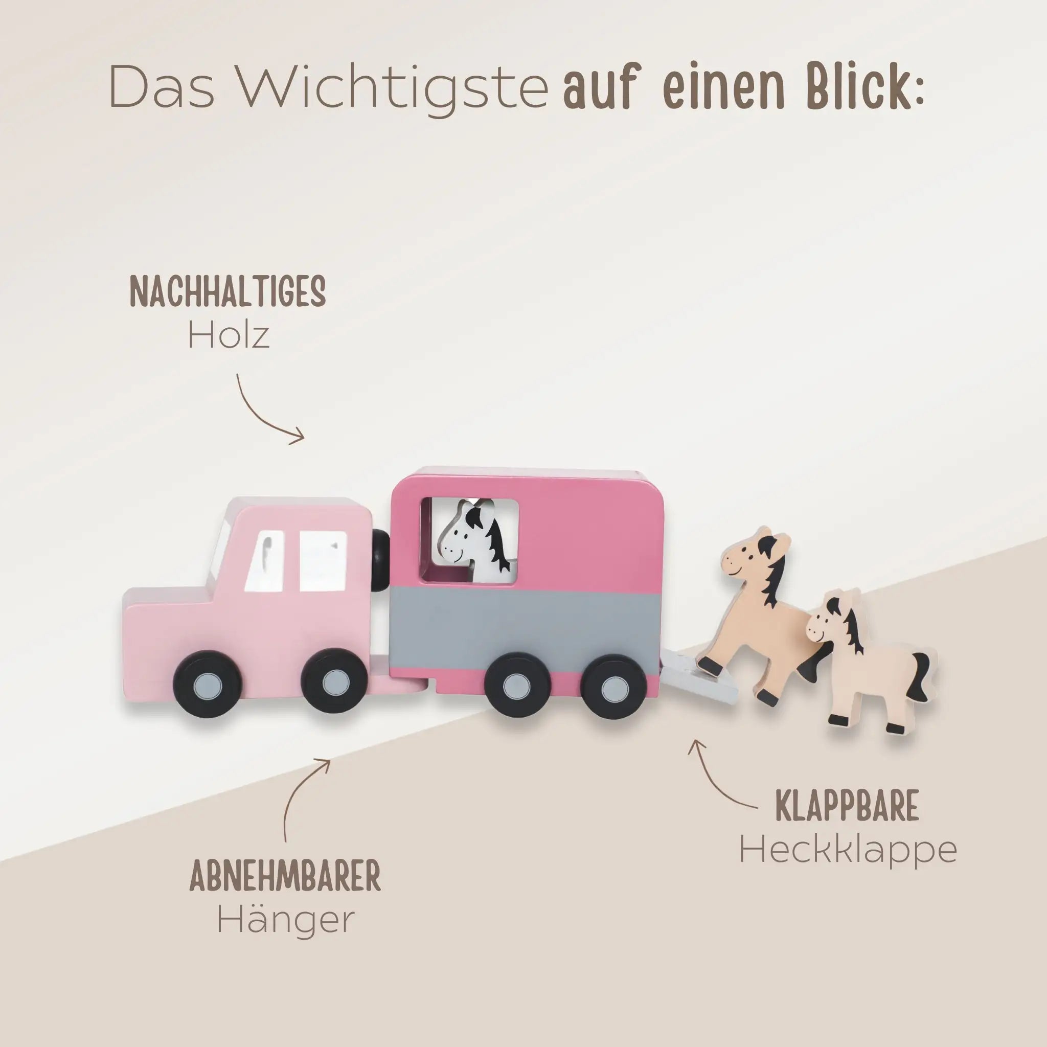 JABADABADO Pferde Anhänger Holzspielzeug -  wunderwunsch