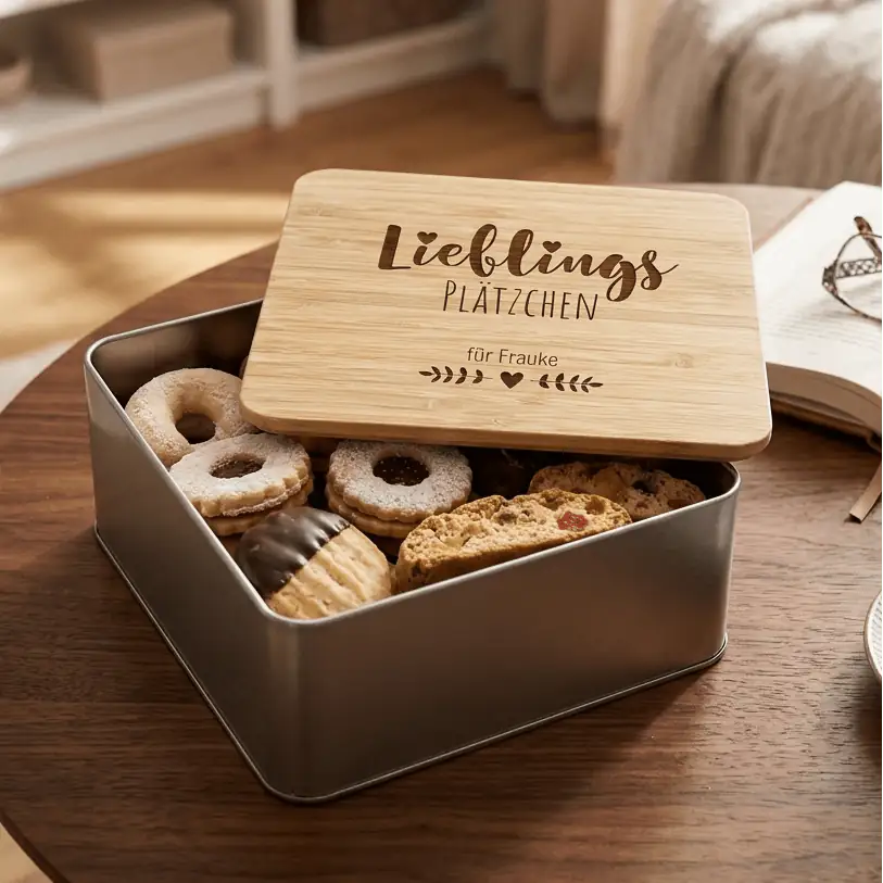 Keksdose "Lieblings Plätzchen" mit Name Vorratsglas -  wunderwunsch