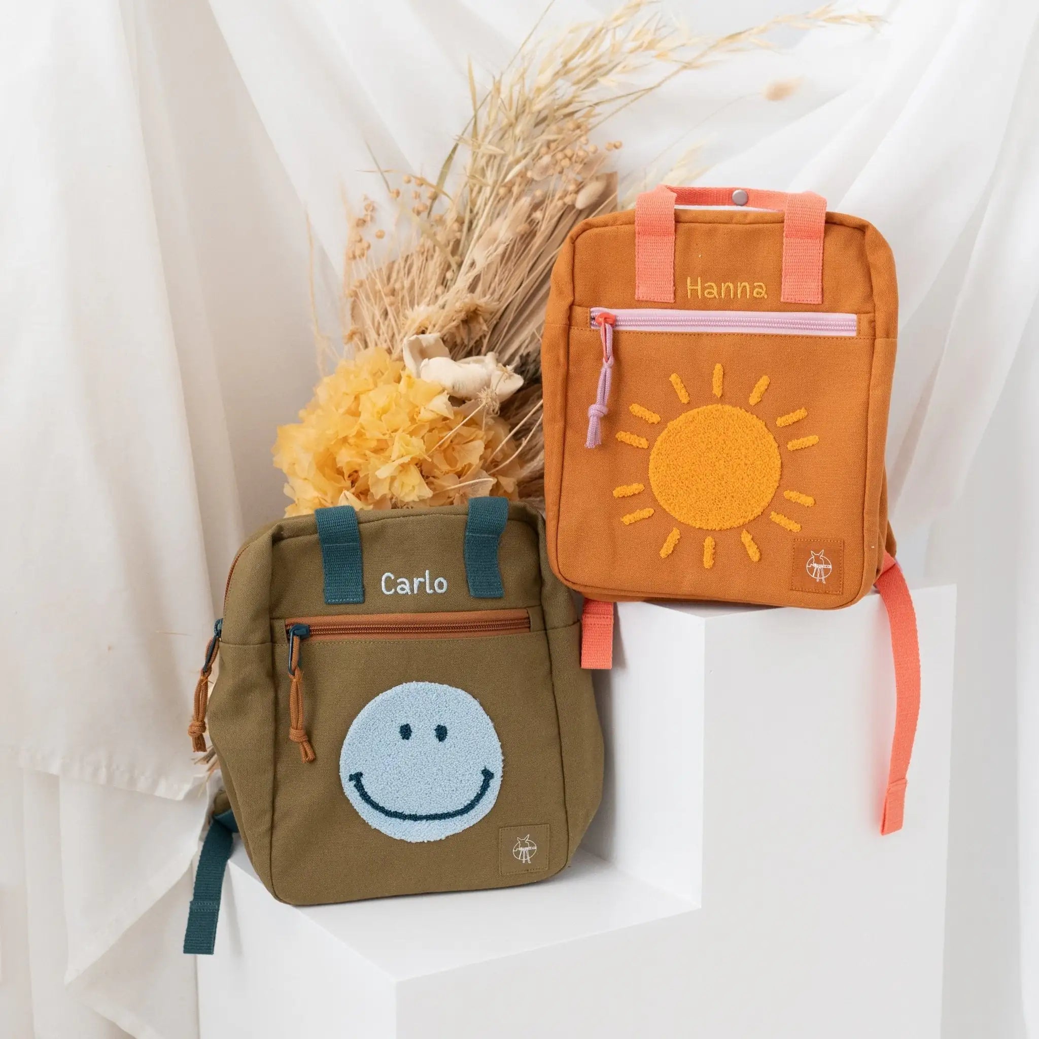 LÄSSIG Rucksack "Sonne" oder "Smiley" personalisierbar Rucksack -  wunderwunsch