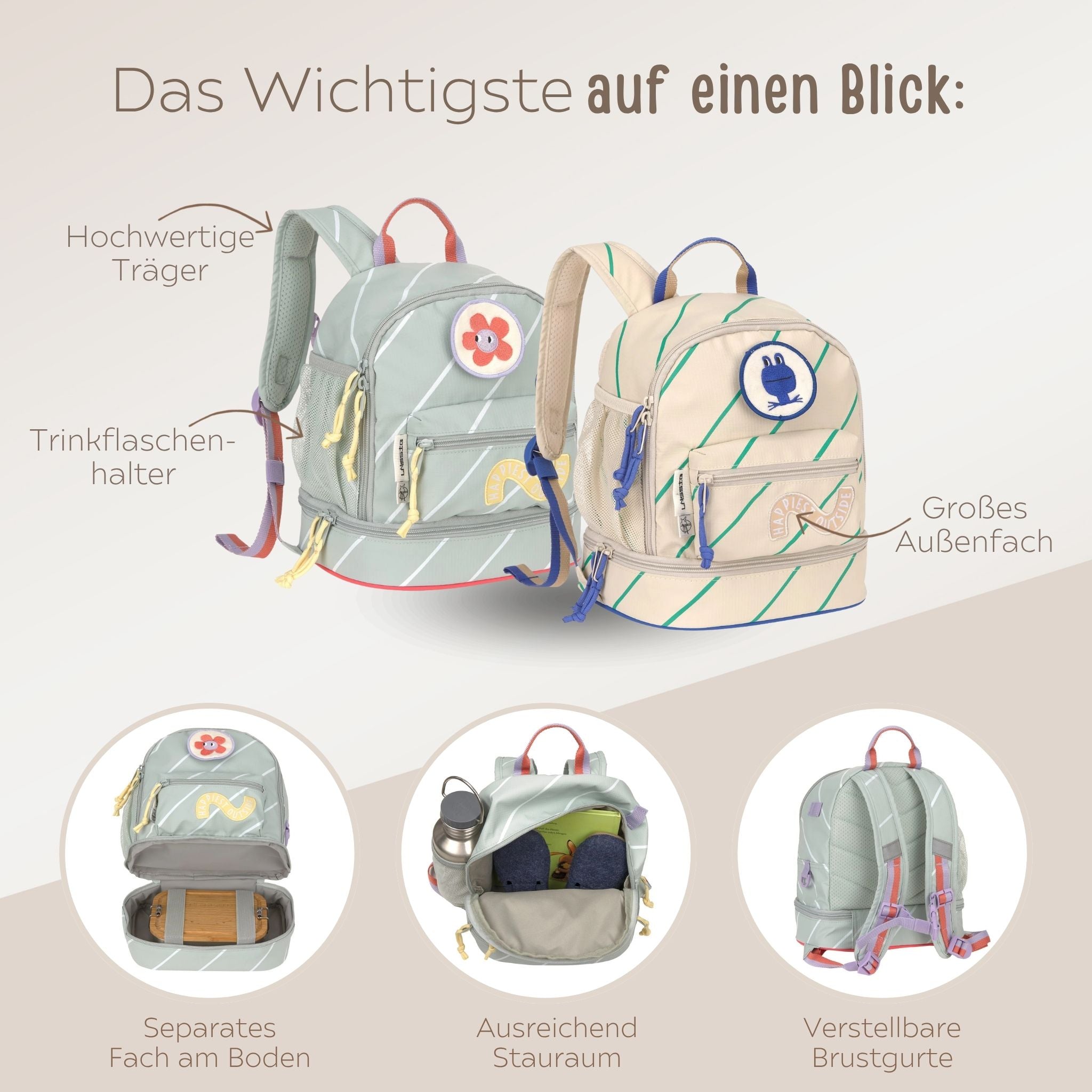 LÄSSIG Kindergartenrucksack personalisiert - Happy Trails