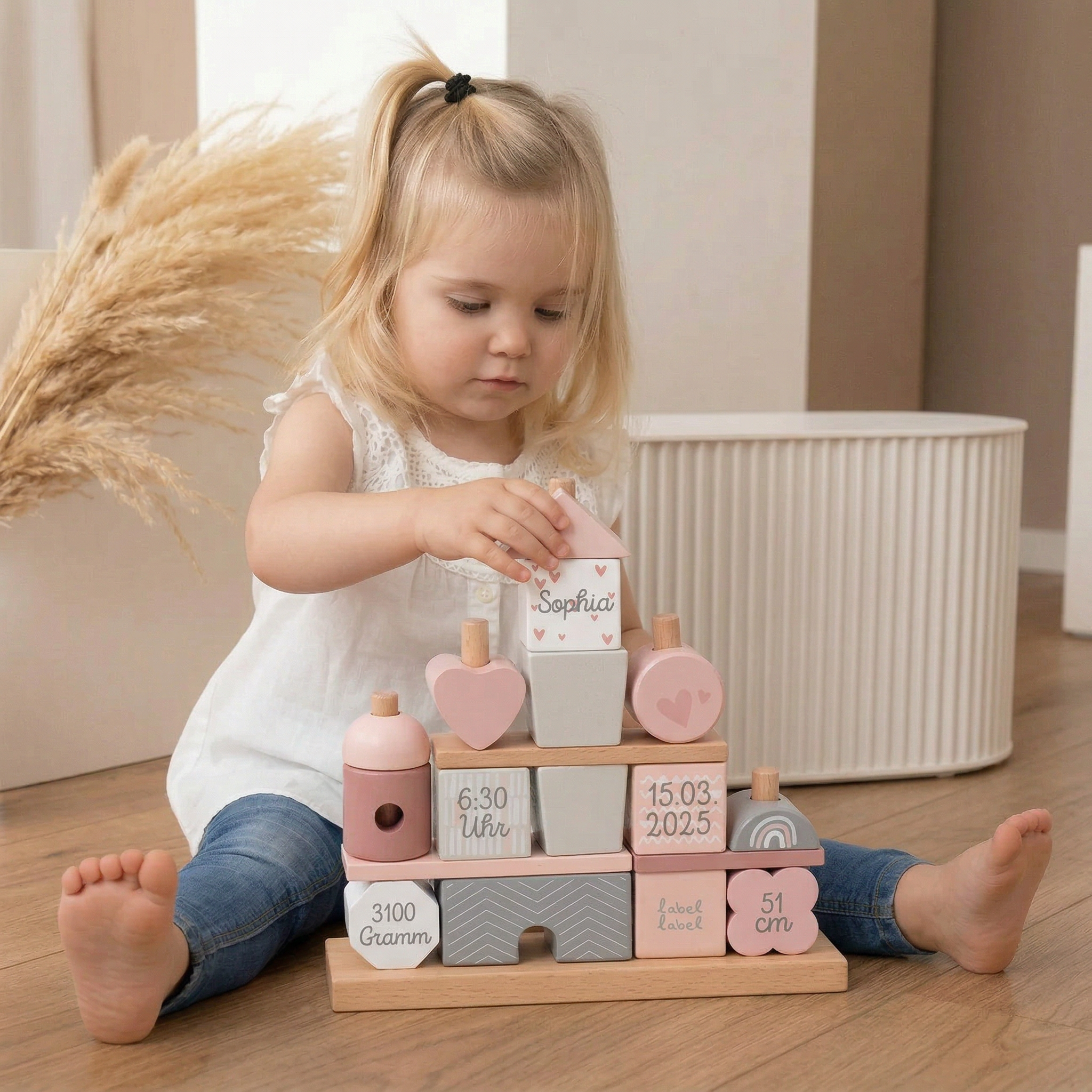 LABEL LABEL Stapelhaus Holz personalisiert