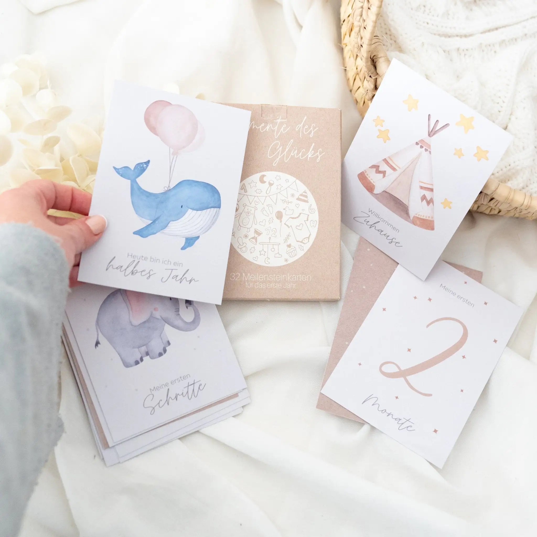 Meilensteinkarten 32-teiliges Set Postkarte -  wunderwunsch