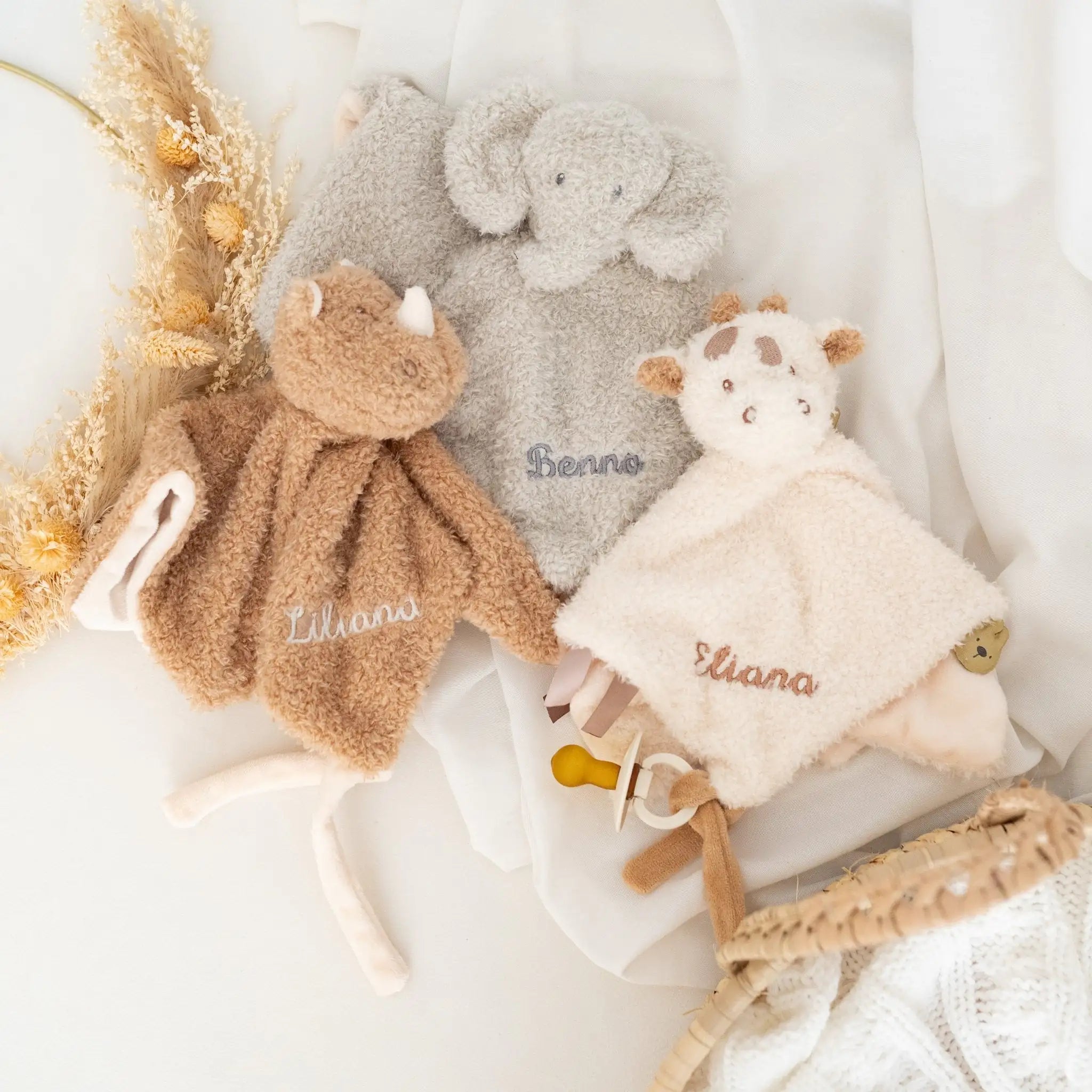 NATTOU Schmusetuch Tiere - Nashorn, Elefant, Giraffe Textilien & Baby -  wunderwunsch