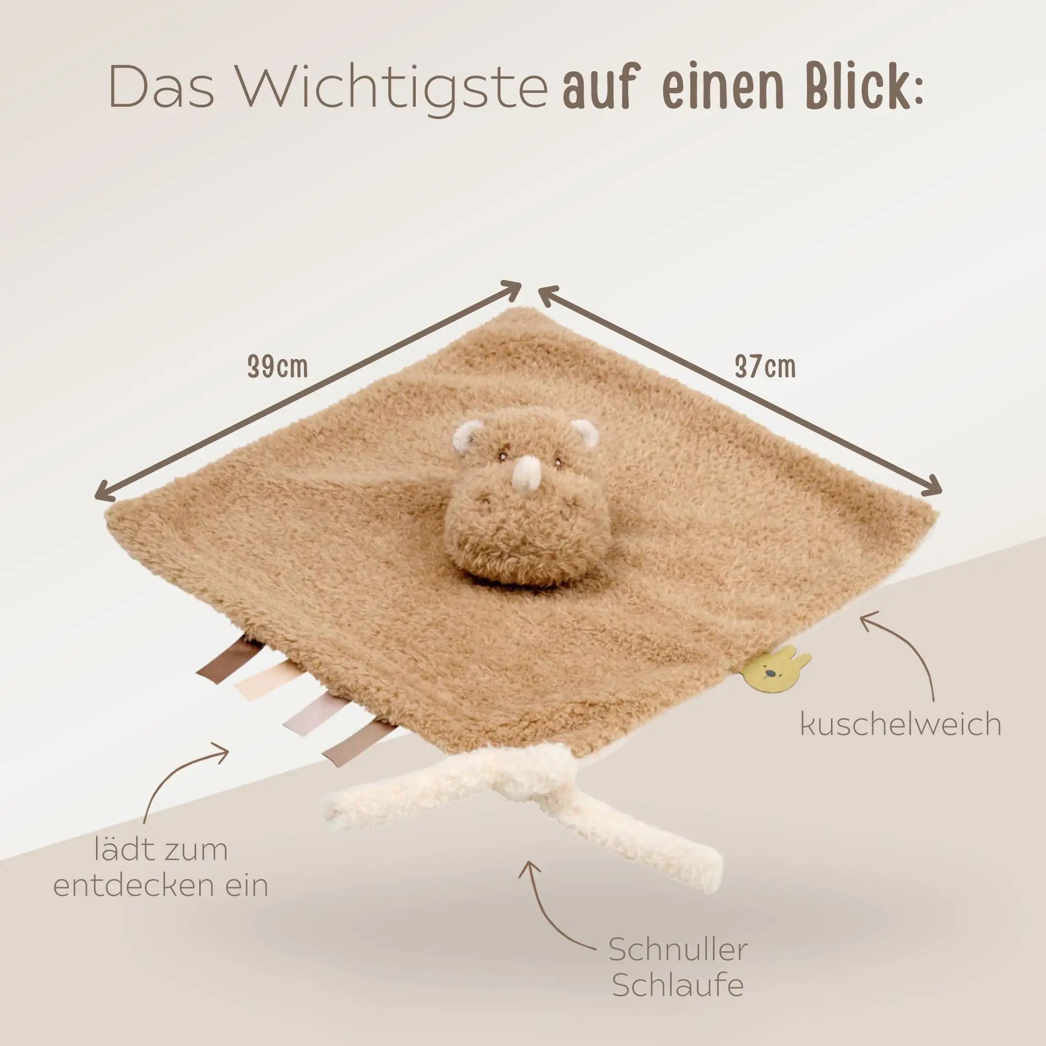 NATTOU Schmusetuch Tiere - Nashorn, Elefant, Giraffe Textilien & Baby -  wunderwunsch