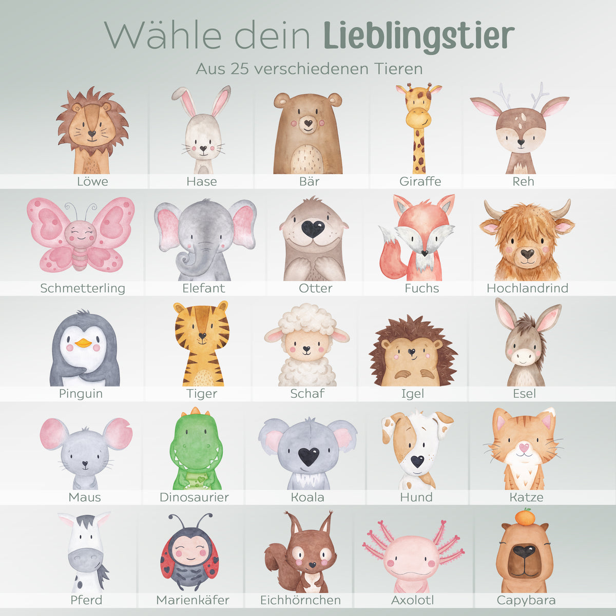 Frühstücks Bundle - Frühstücksbrettchen + Emaille Tasse personalisiert - Tier Aquarell