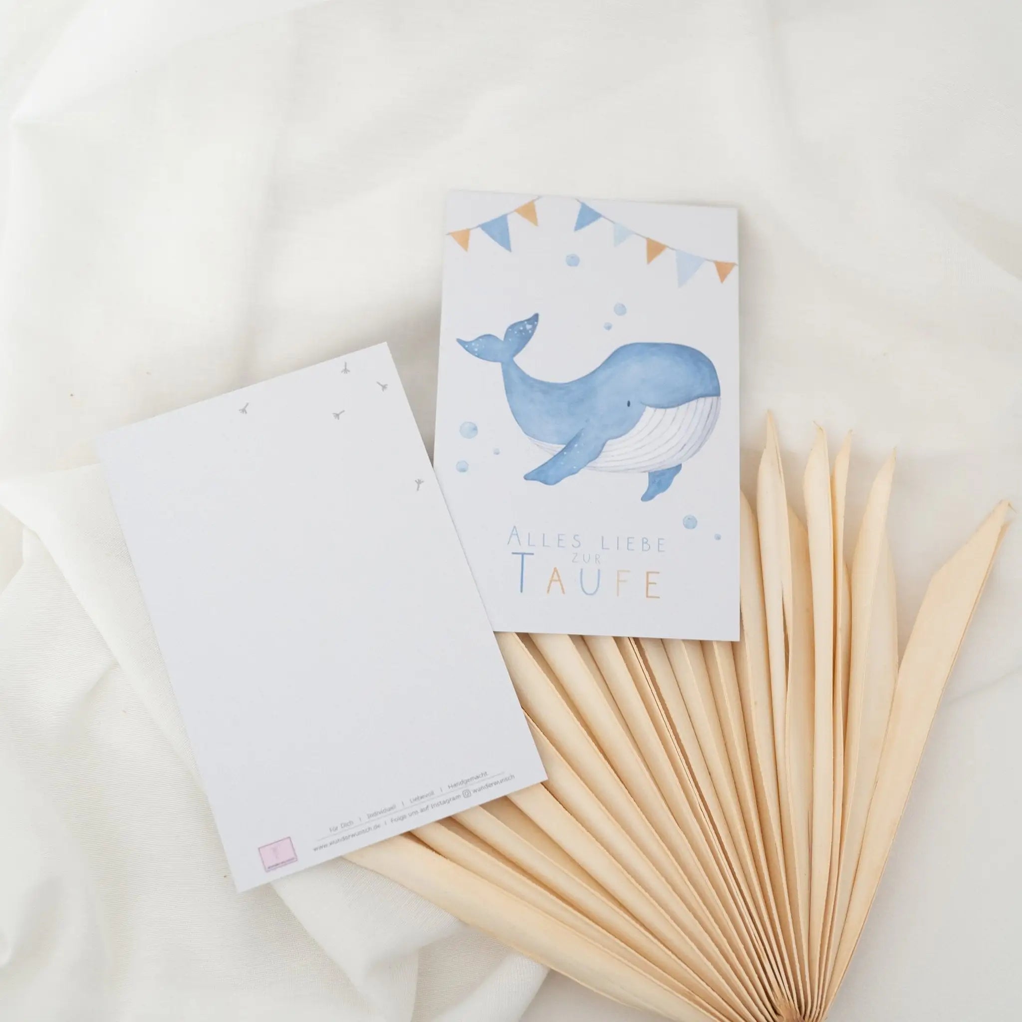 Postkarte "Wal" zur Taufe Postkarte -  wunderwunsch