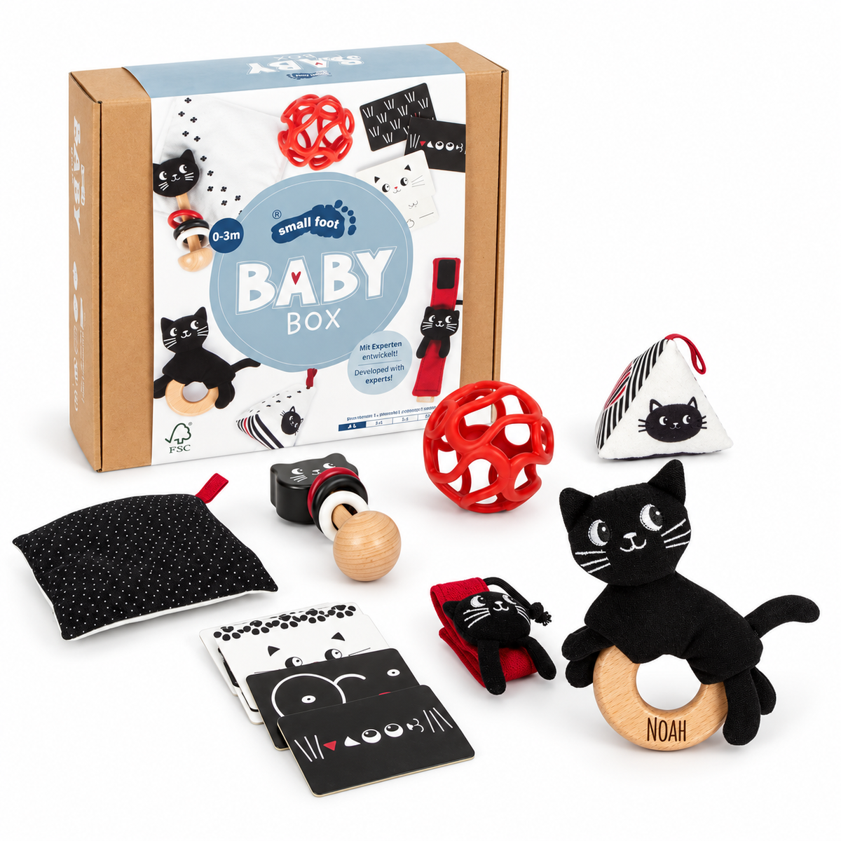 SMALL FOOT Baby-Box - 0 - 3 Monate „Wahrnehmen & Ankommen“