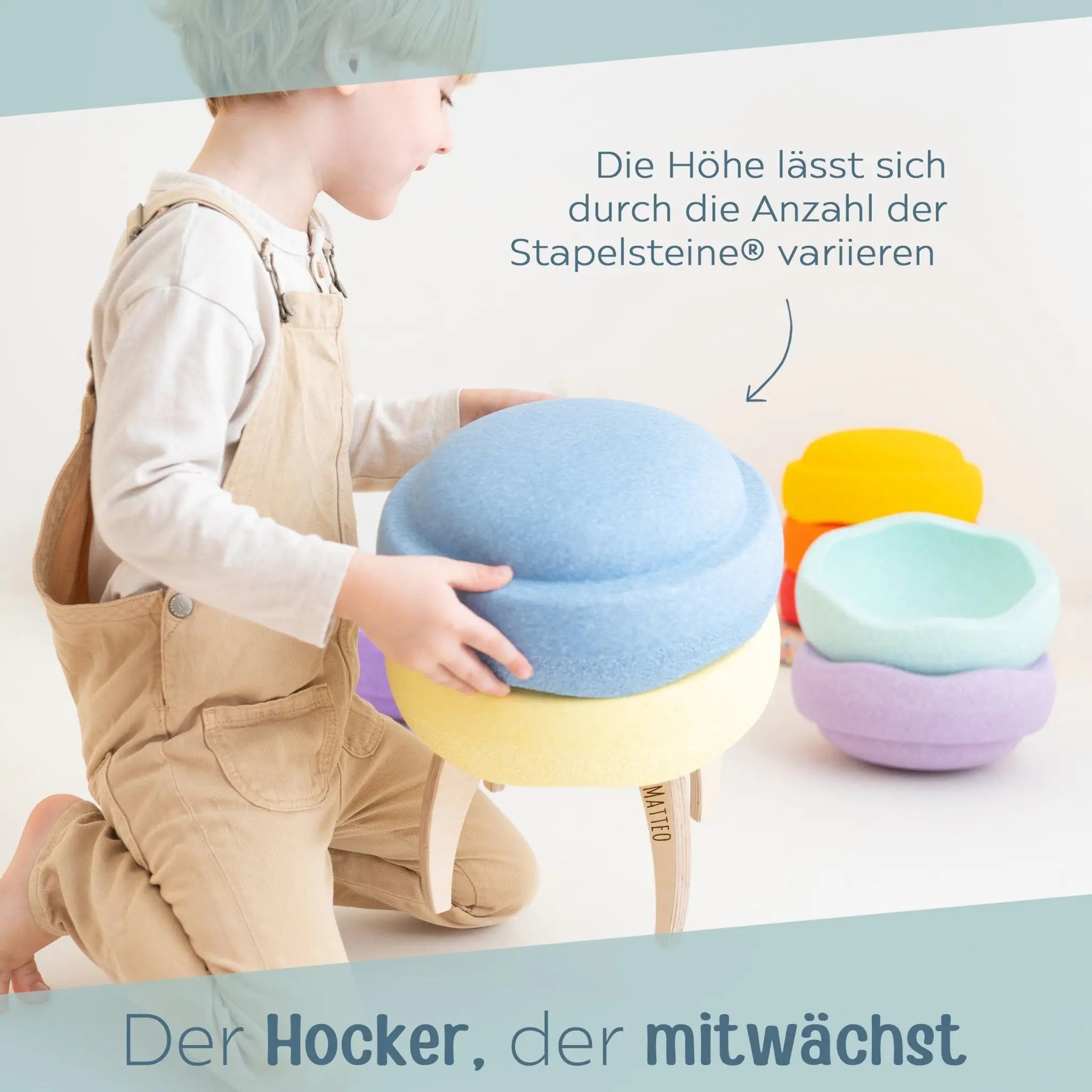 STAPELWELT Hocker für stapelstein® Kinderzimmer -  wunderwunsch