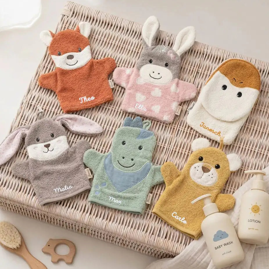 STERNTALER Waschhandschuh Tier Frottee personalisierbar Waschlappen -  wunderwunsch
