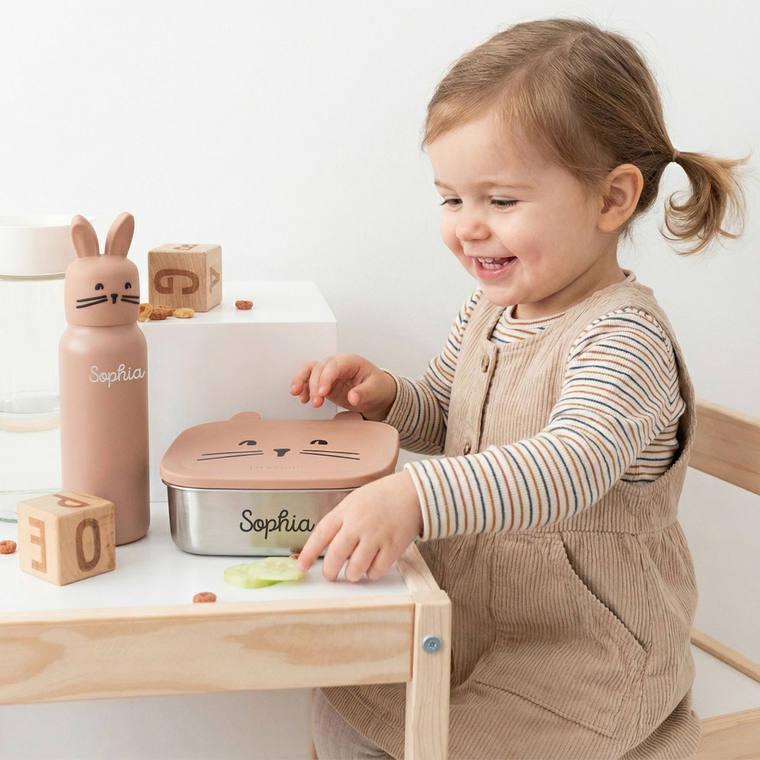 LIEWOOD Set Tier Lunchbox und Trinkflasche personalisierbar